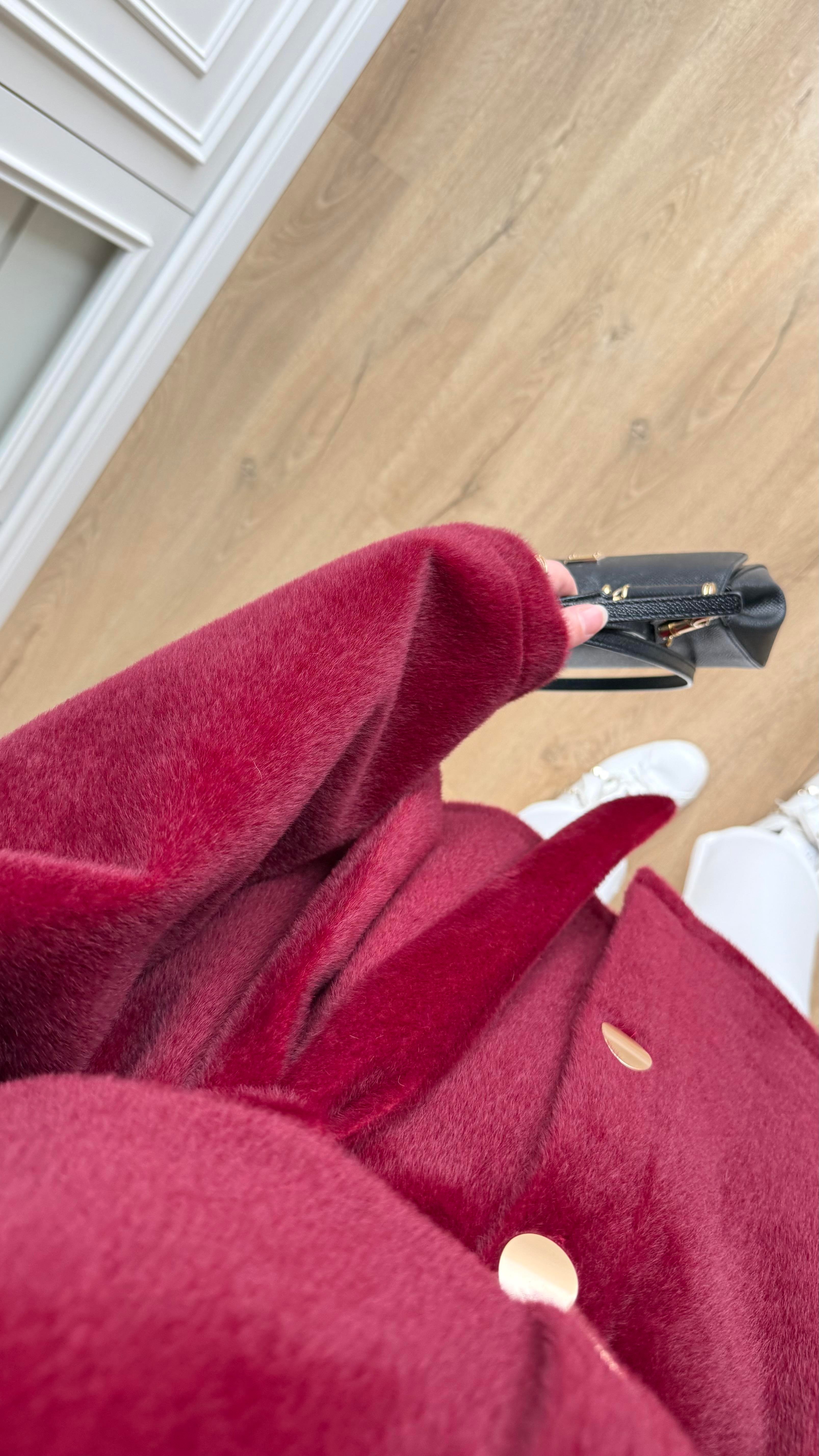 Kely Kısa Kaban Bordo