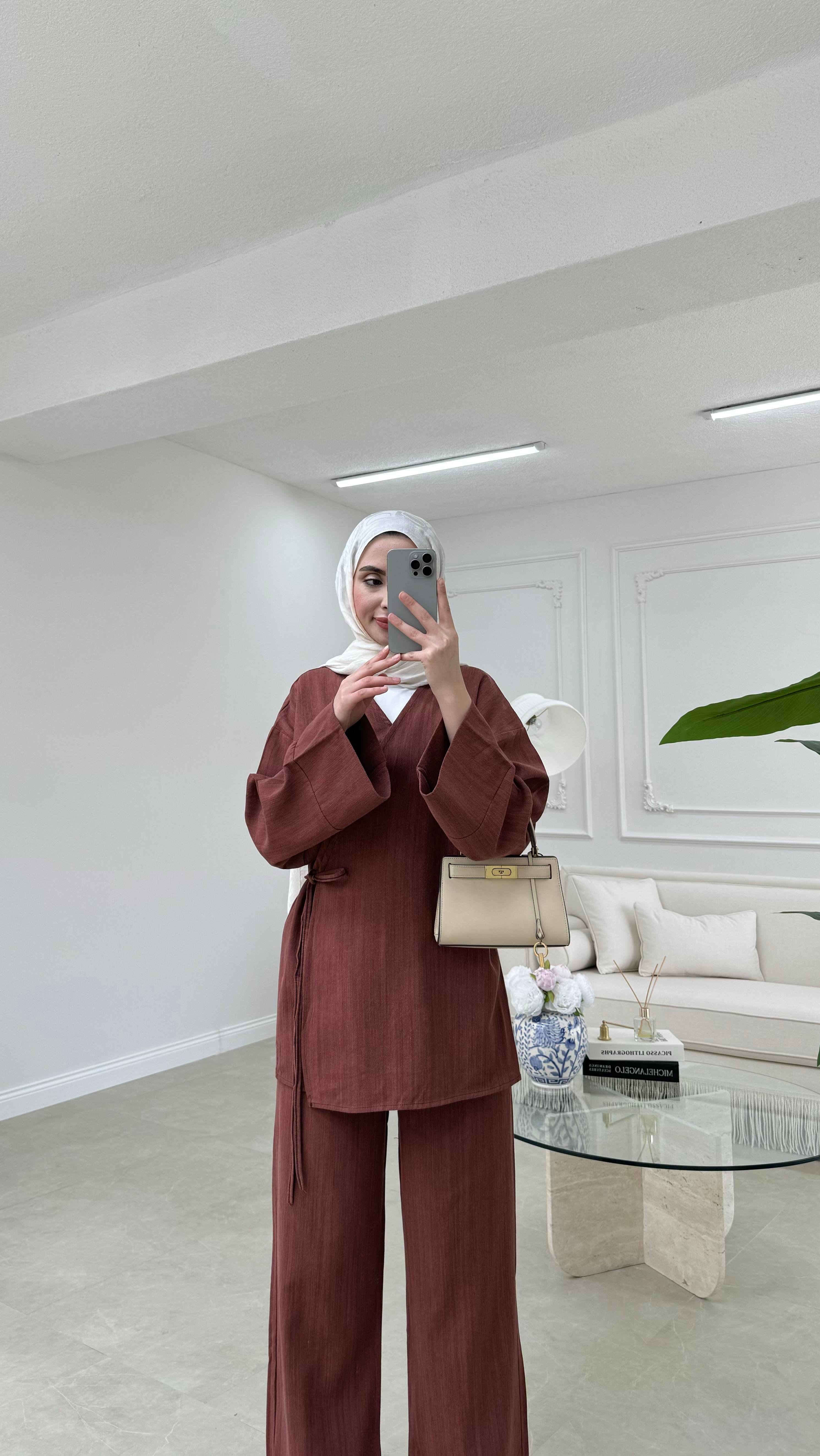 Kimono Keten Takım Kiremit 