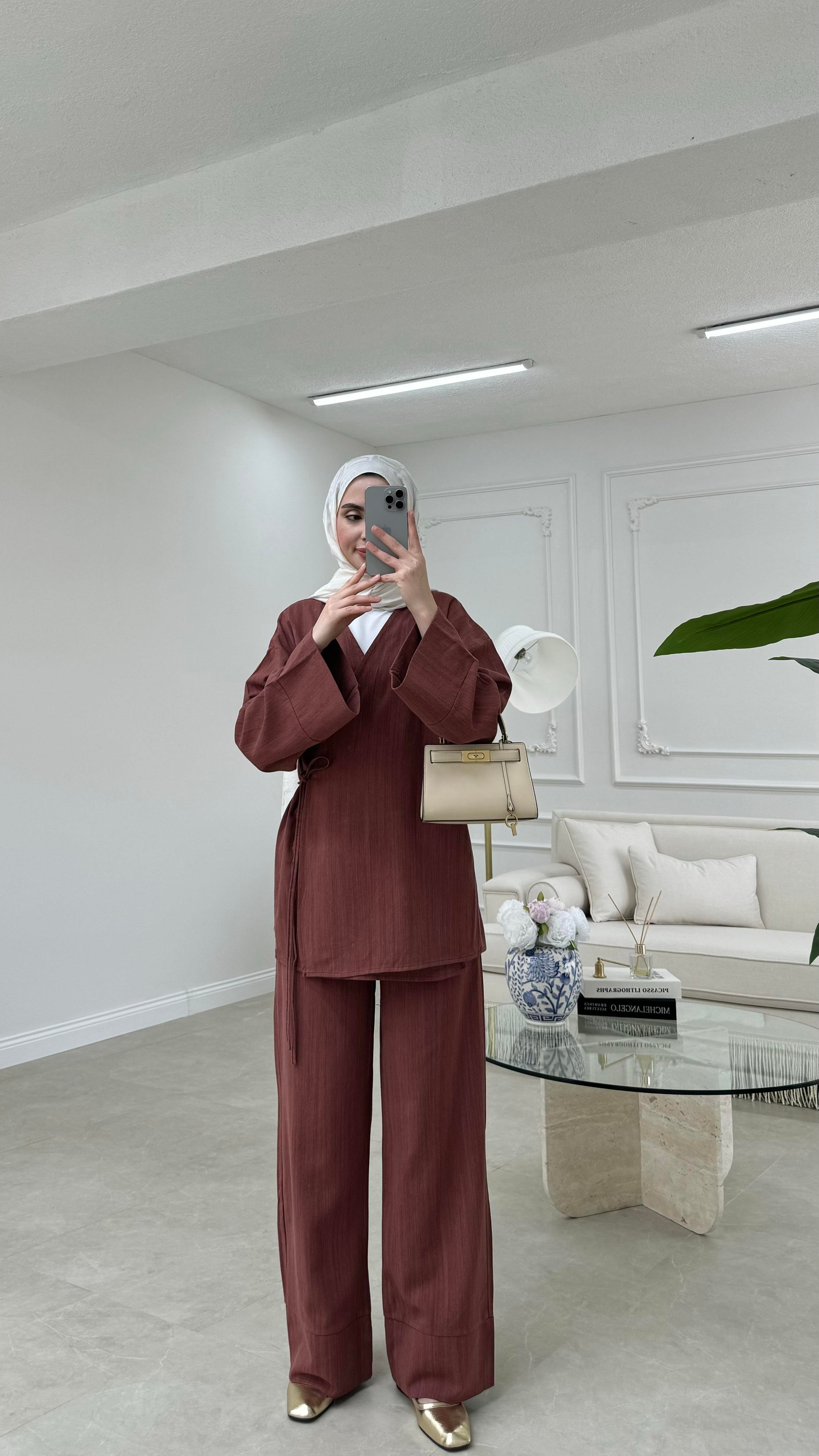 Kimono Keten Takım Kiremit 