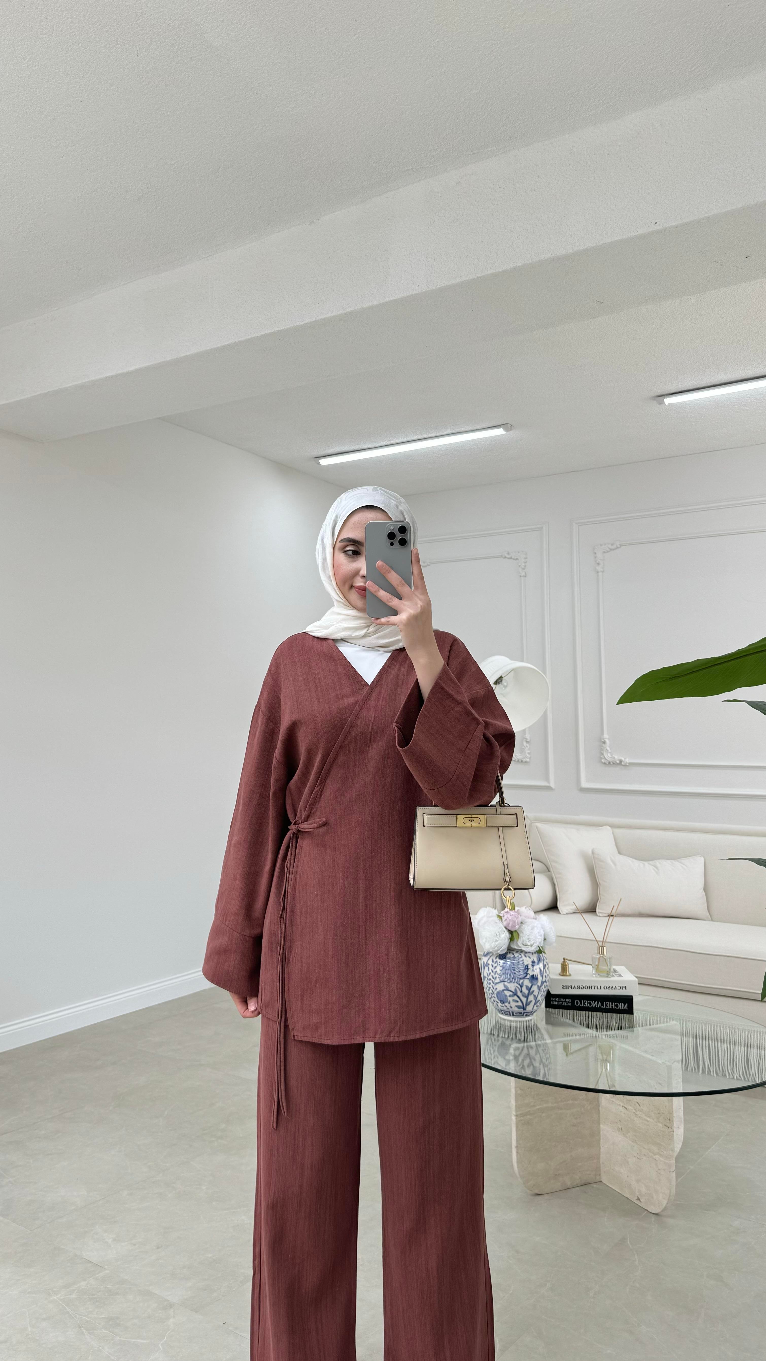 Kimono Keten Takım Kiremit 