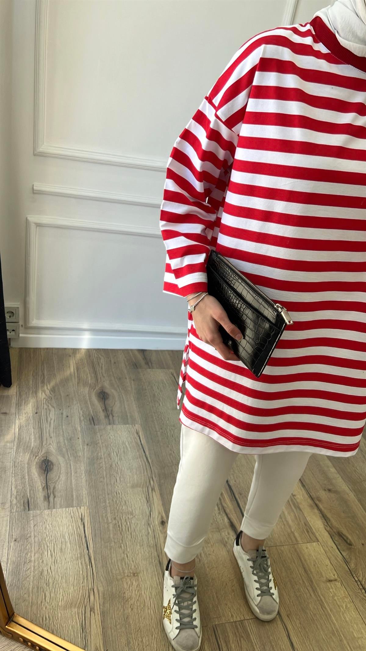 Kırmızı - Çizgili Basic 