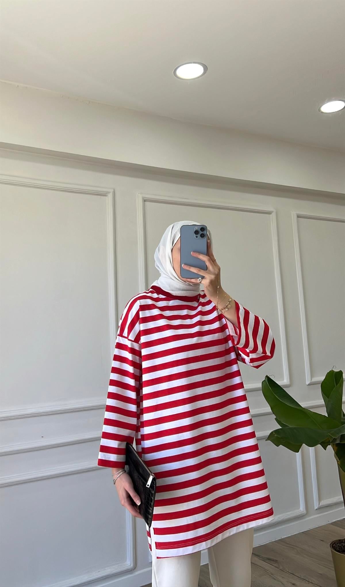 Kırmızı - Çizgili Basic 