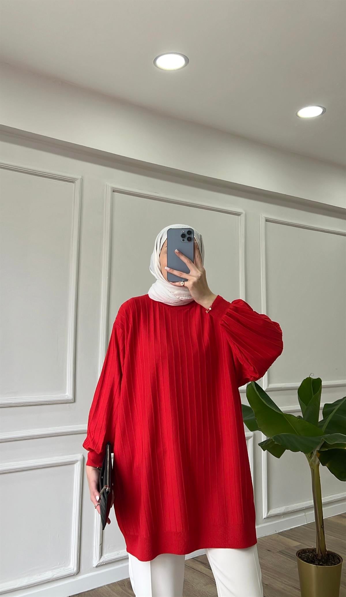 Kırmızı - Soft Merserize Tunik