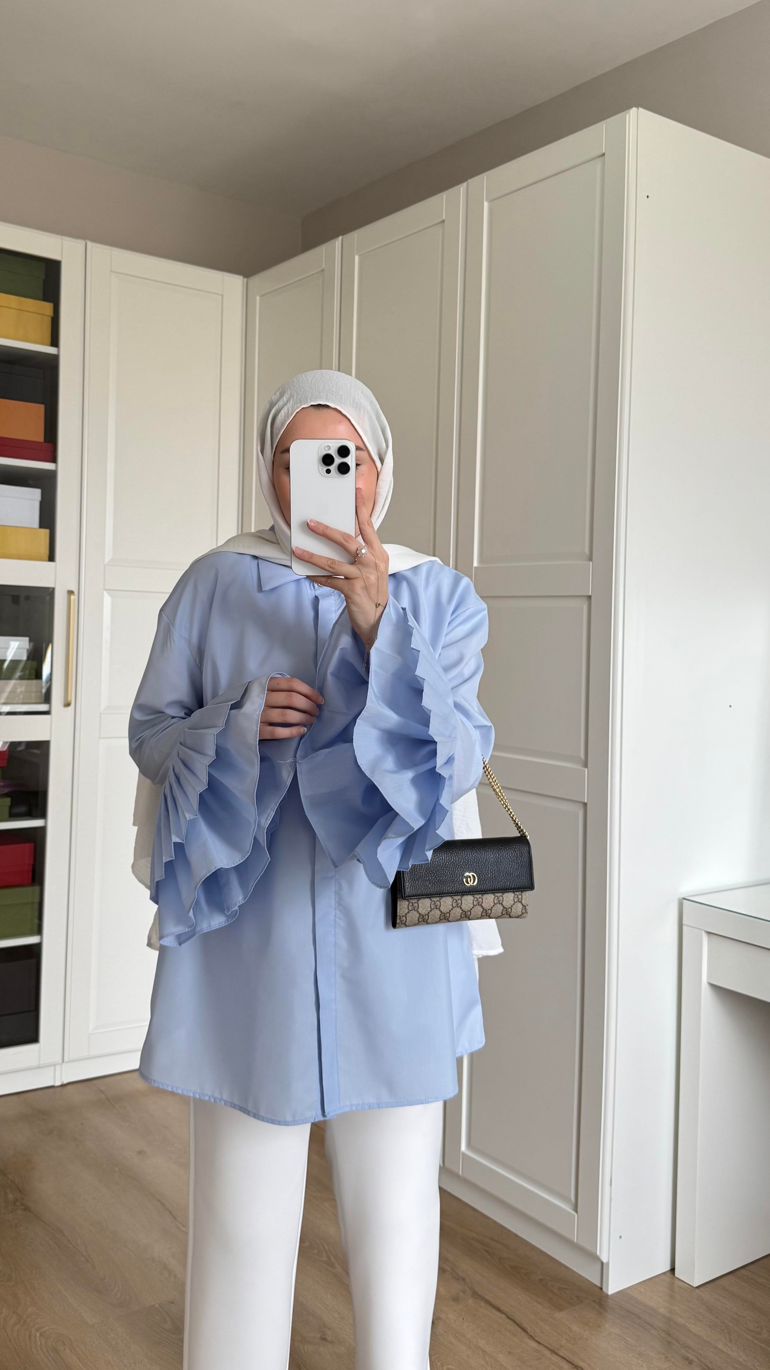 Kolu Piliseli Gömlek Mavi