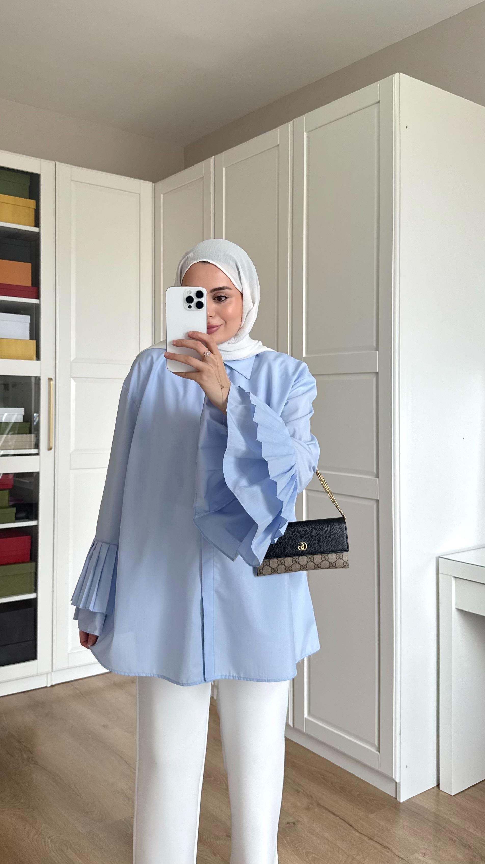 Kolu Piliseli Gömlek Mavi