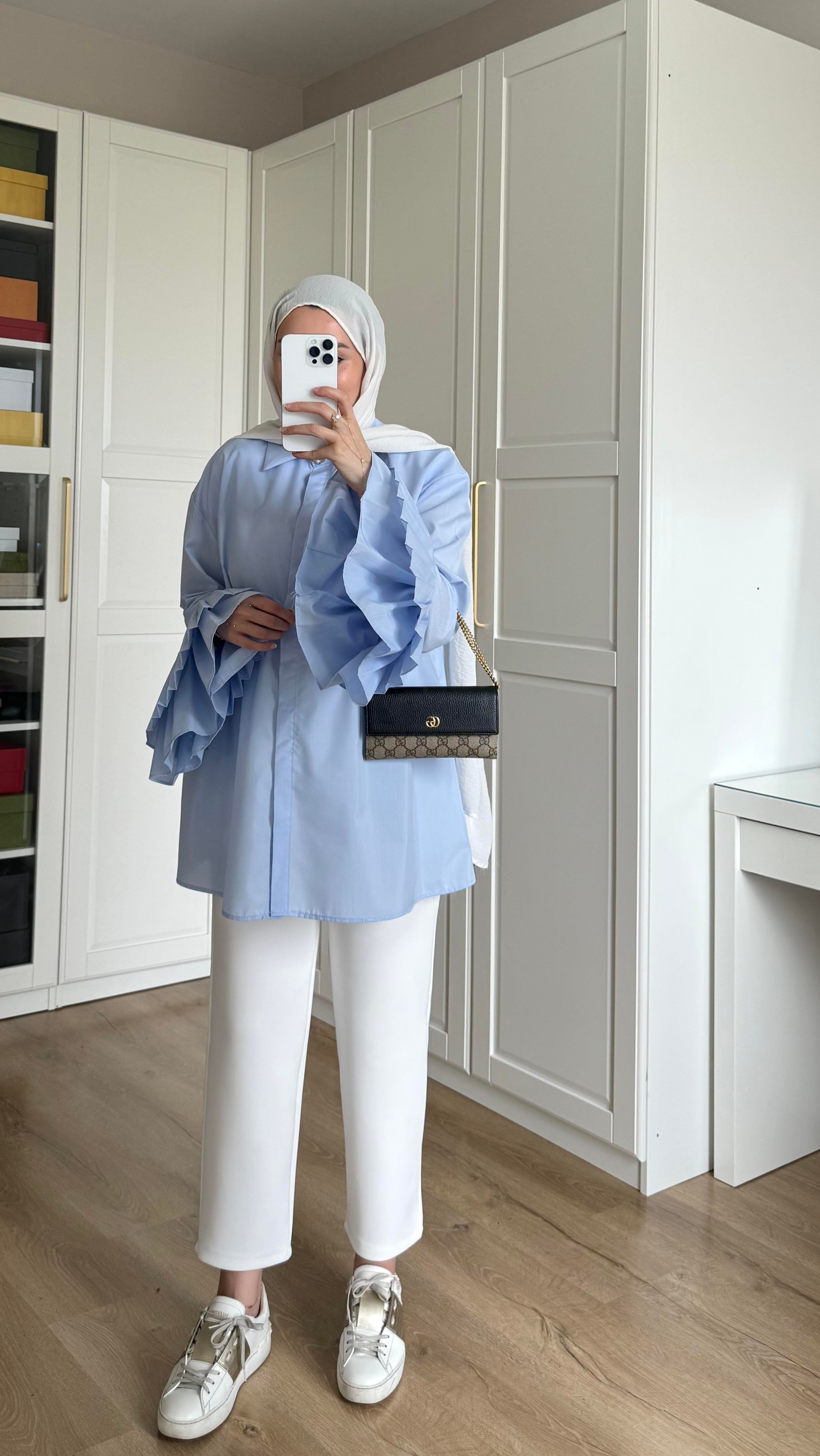 Kolu Piliseli Gömlek Mavi