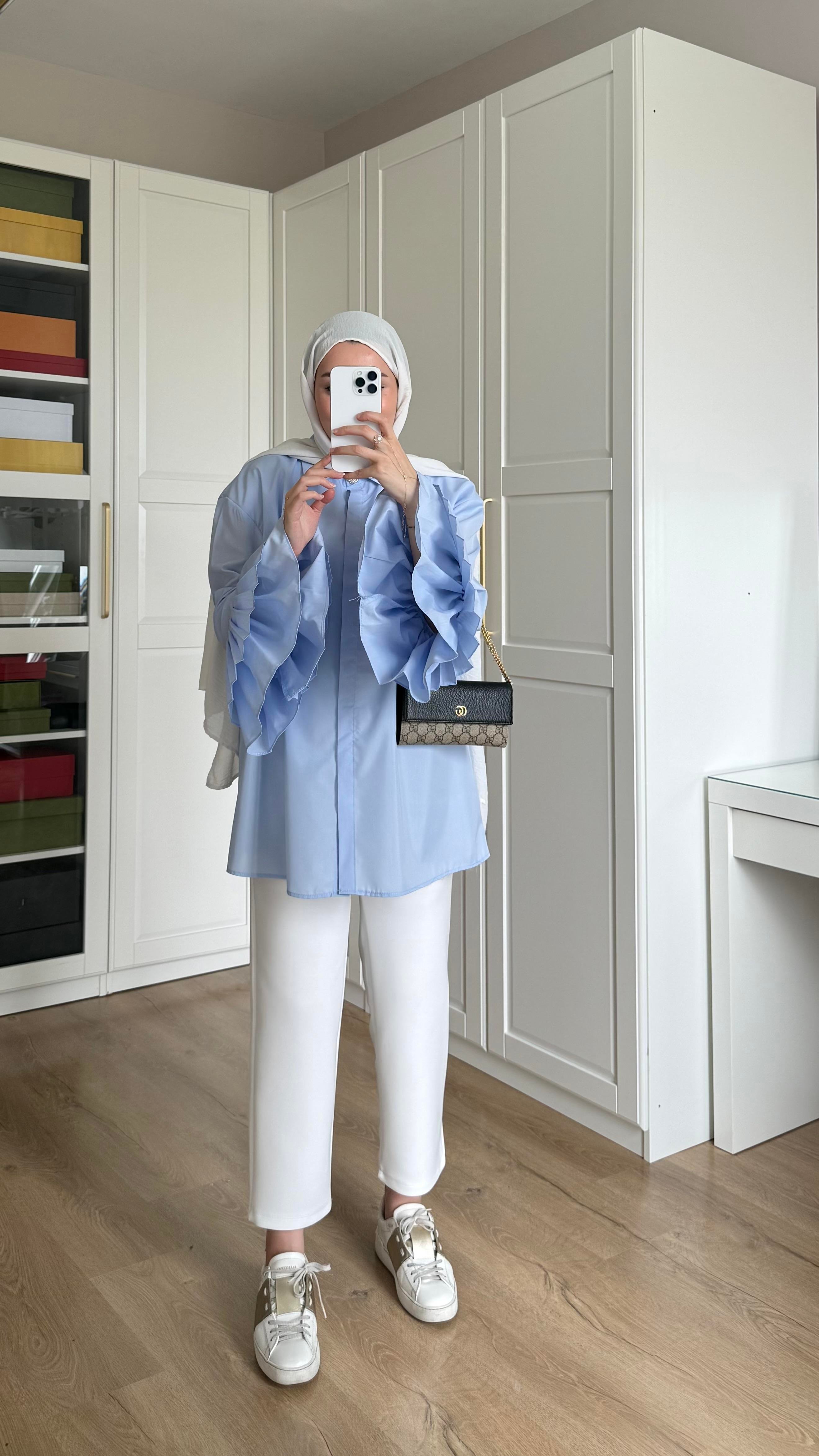 Kolu Piliseli Gömlek Mavi