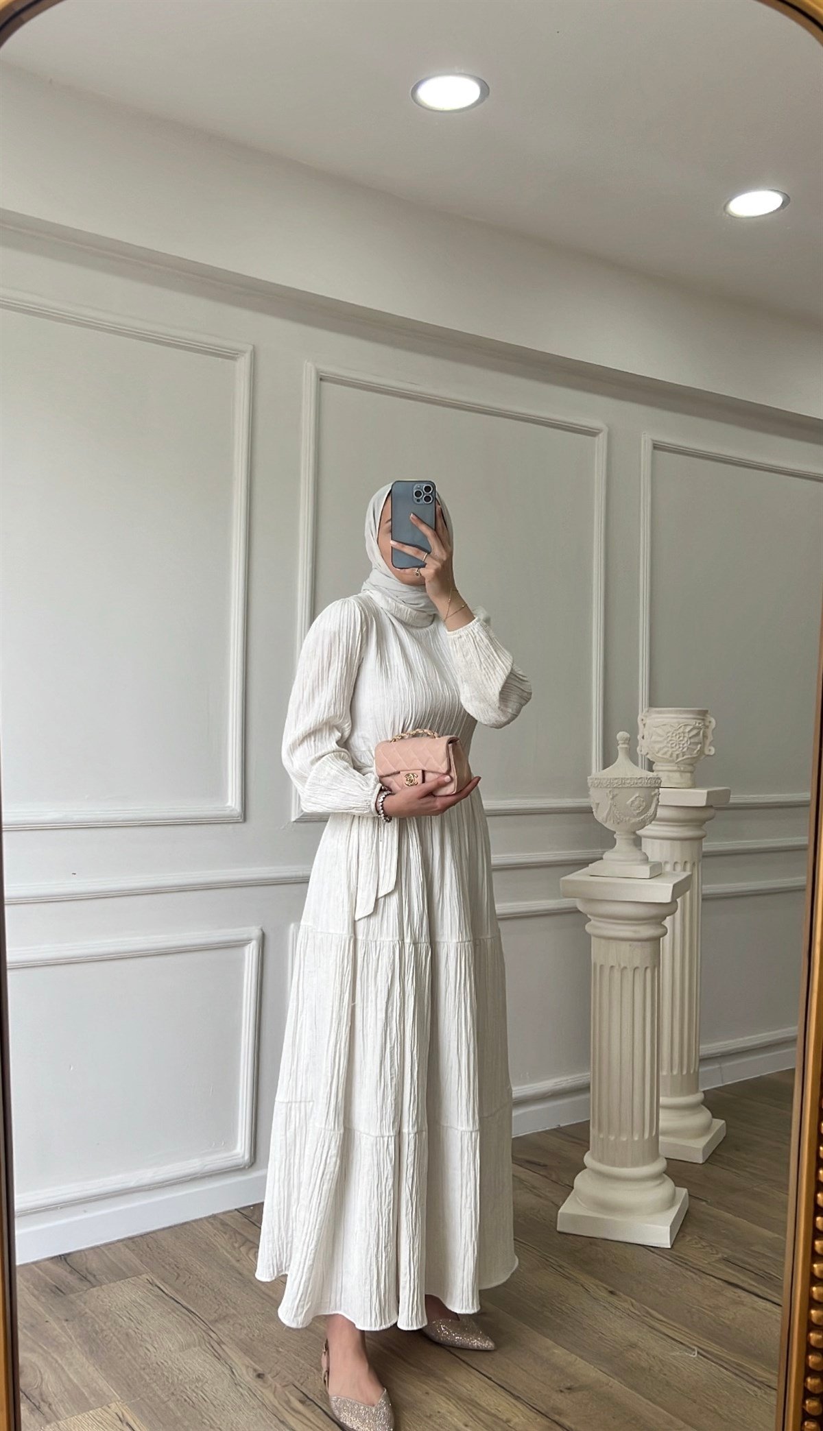 Müslin Elbise - Beyaz