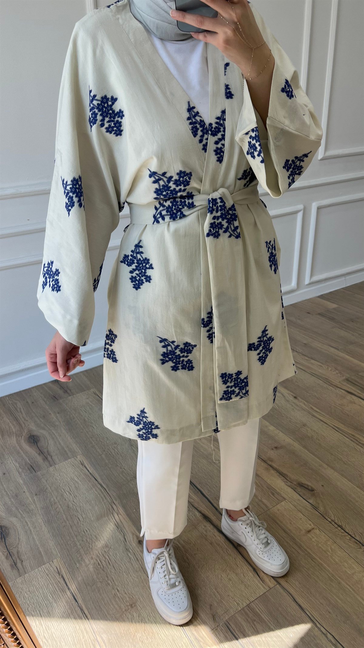 Nakışlı Kimono - Mavi