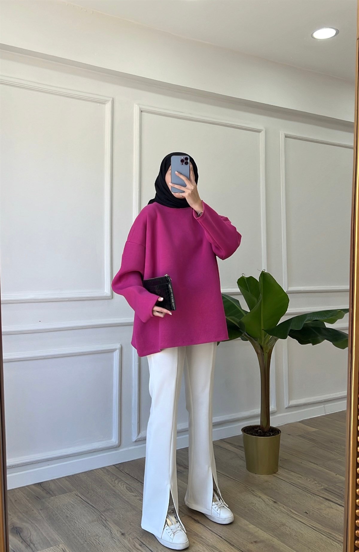 Pembe Basic Bisiklet Yaka 