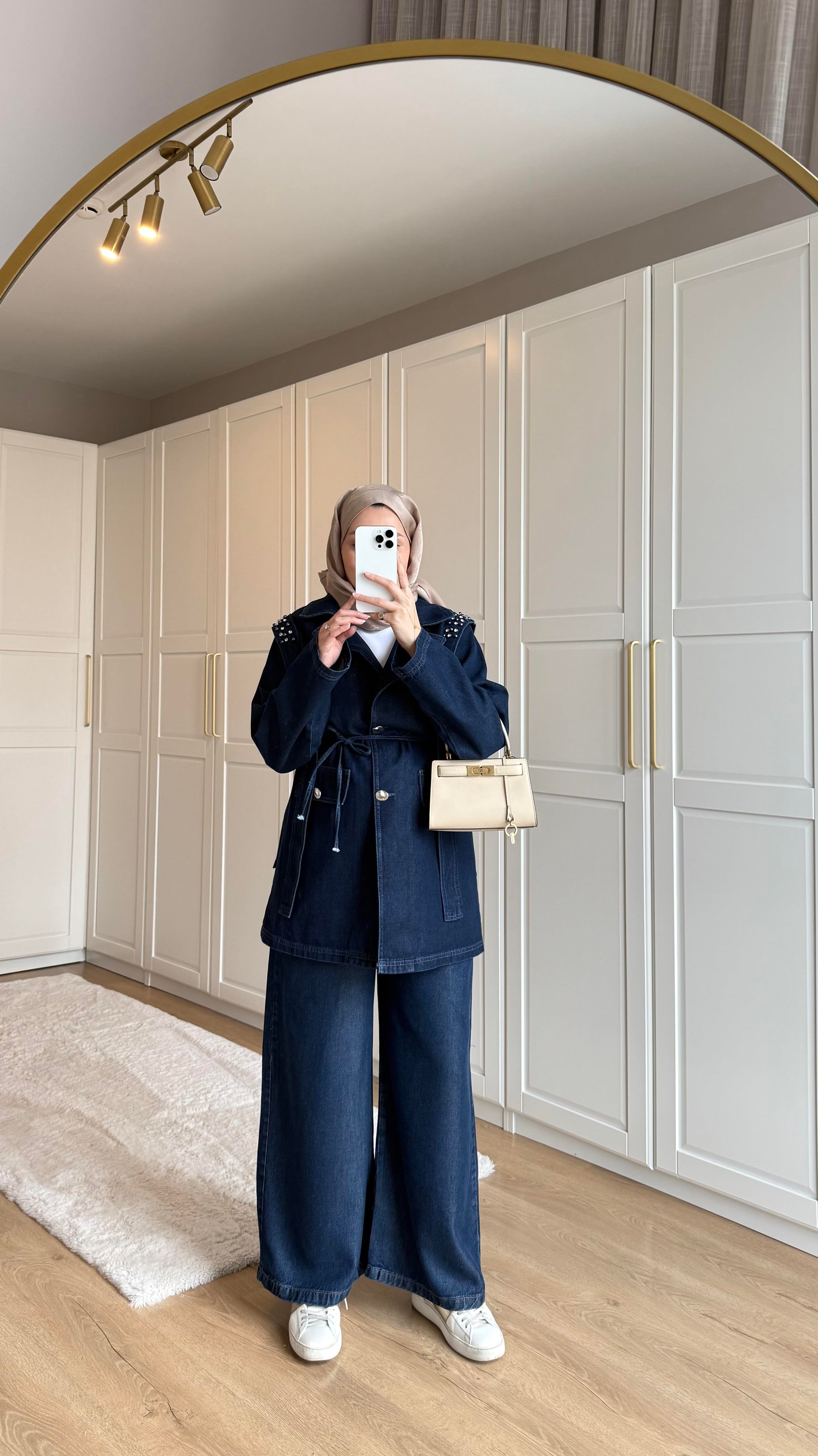 Premium Palazzo Jean Koyu Mavi 