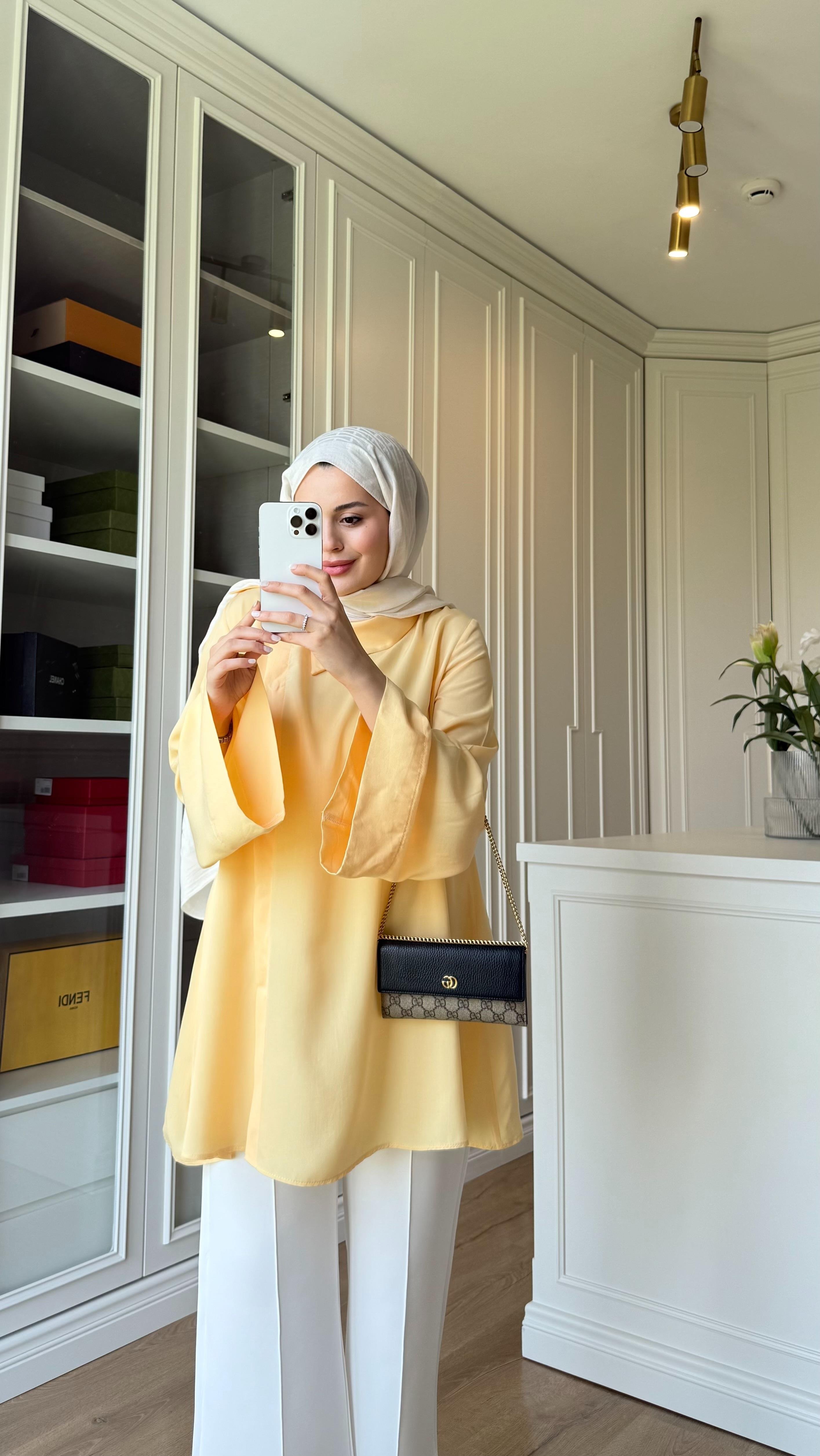 Premium Tensel Gömlek Sarı