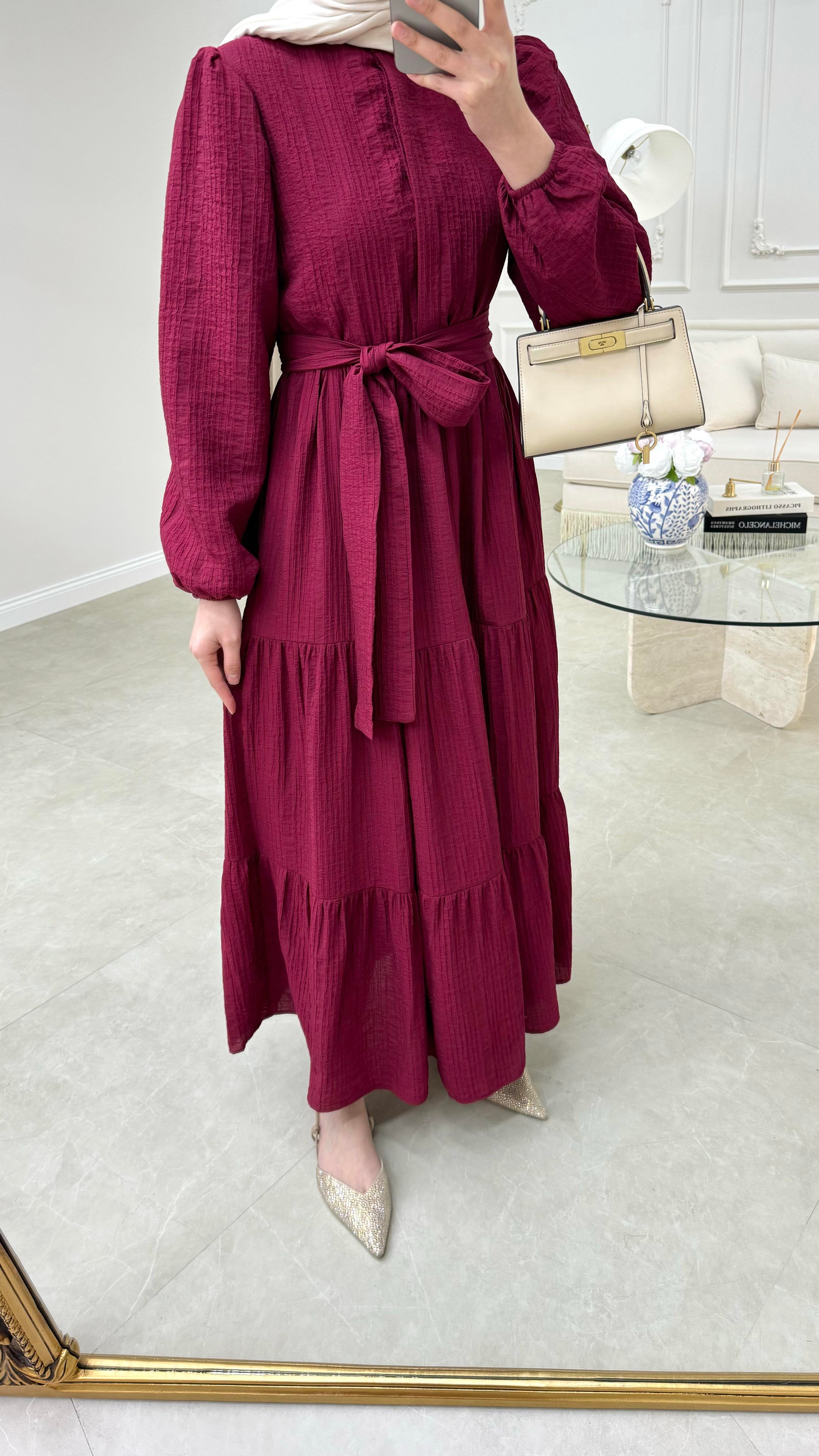 Pure Kat Elbise Bordo