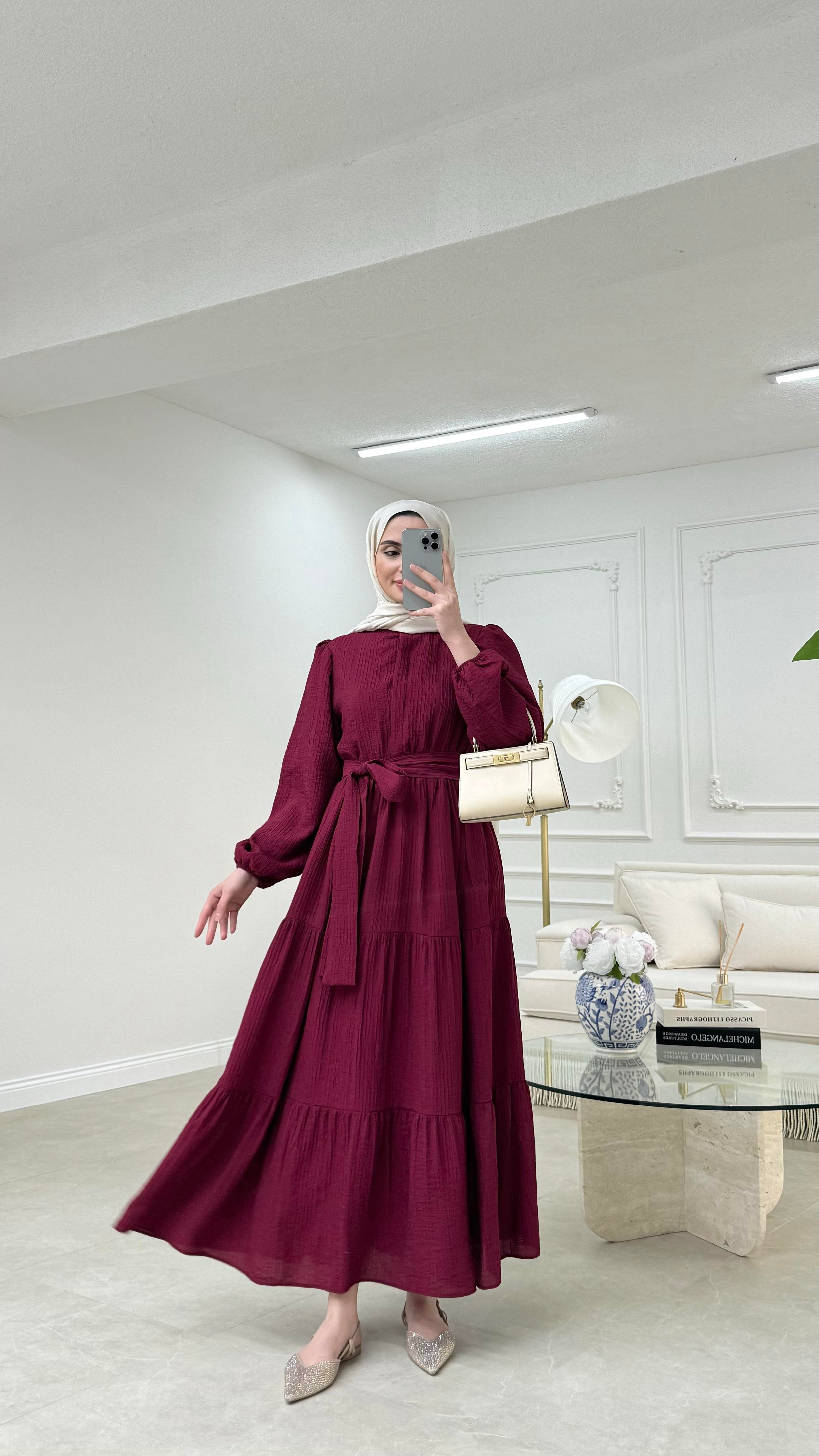 Pure Kat Elbise Bordo