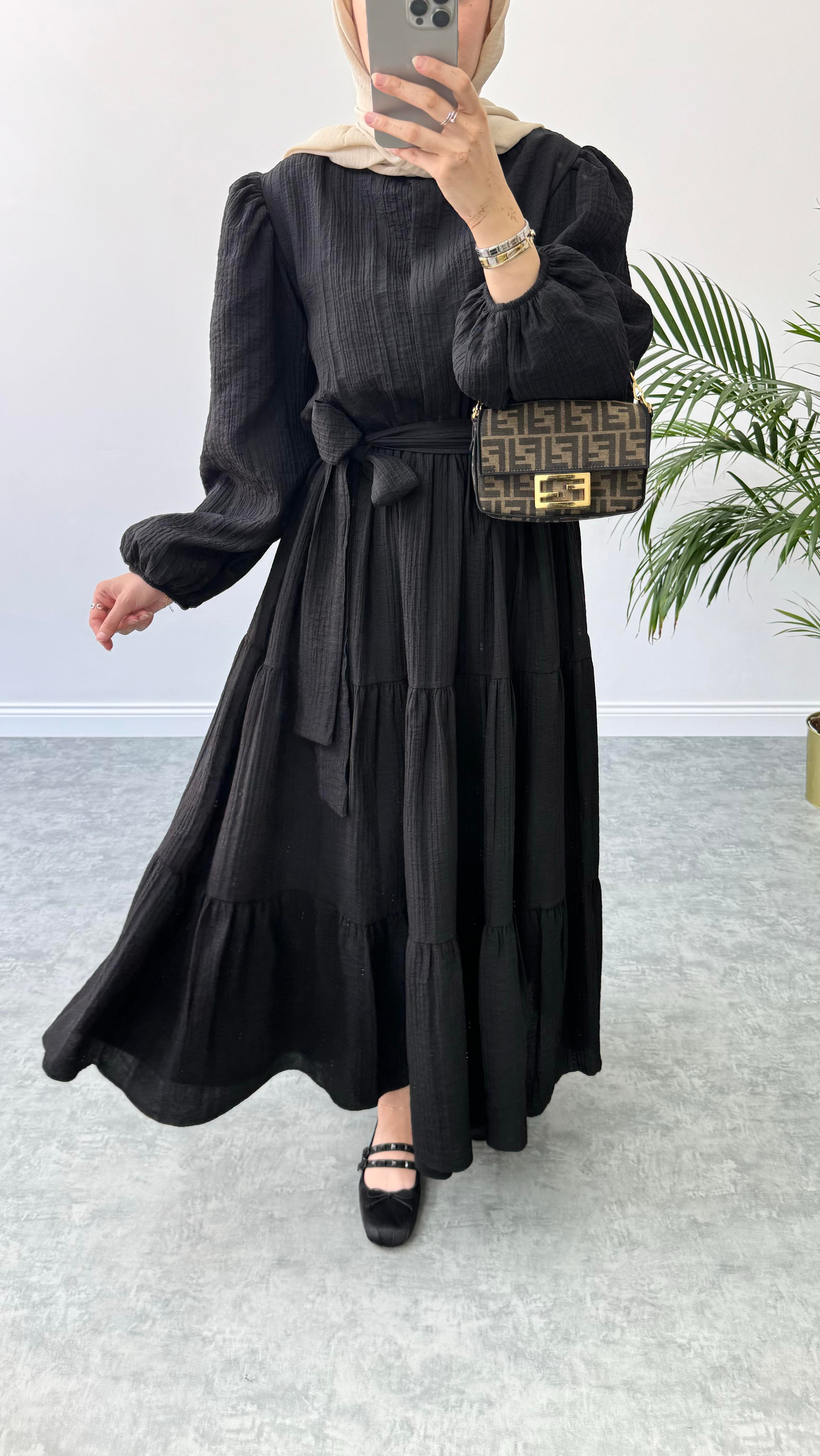 Pure Kat Elbise Siyah