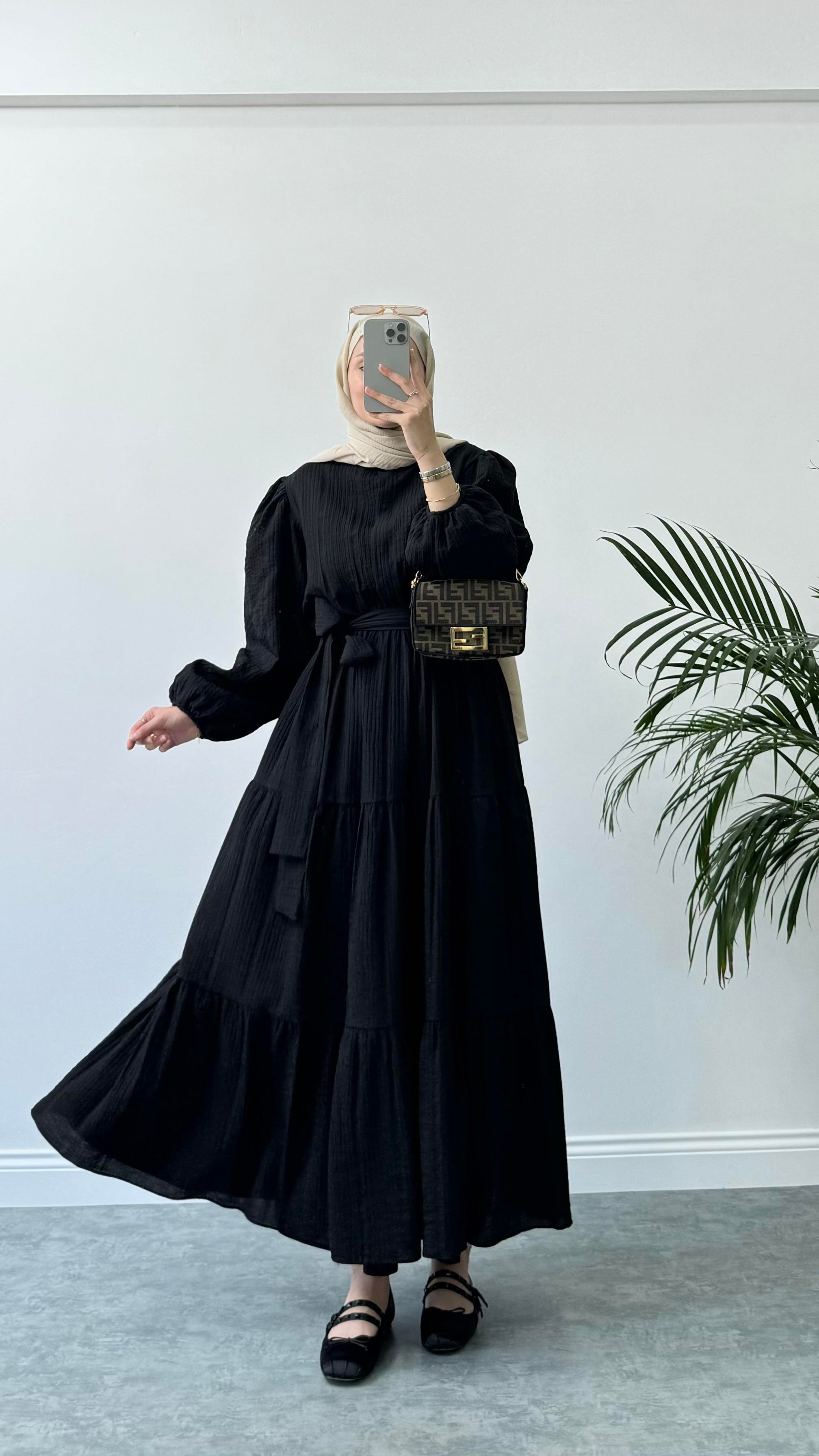 Pure Kat Elbise Siyah