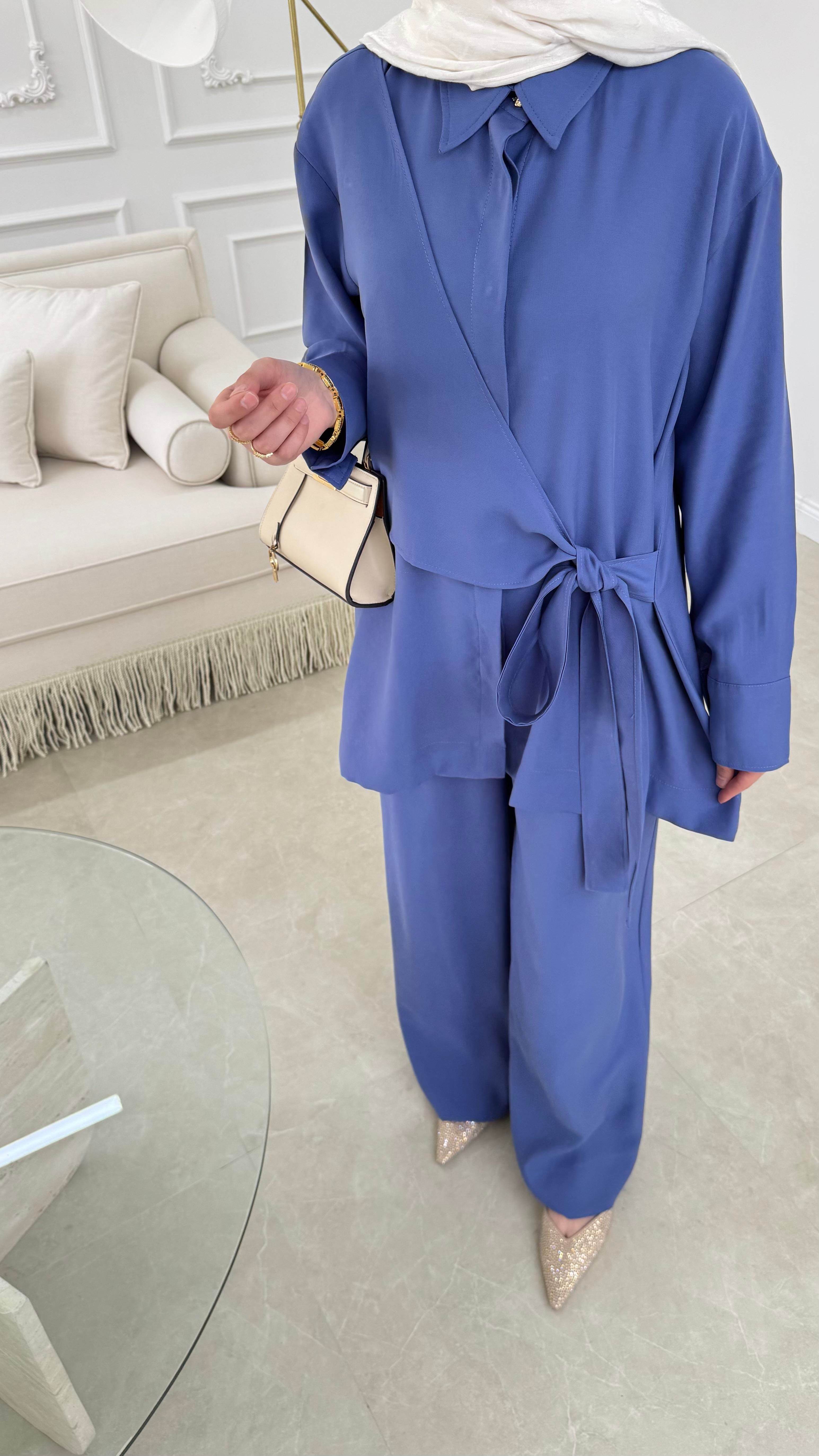 Risa Bağlamalı Takım İndigo