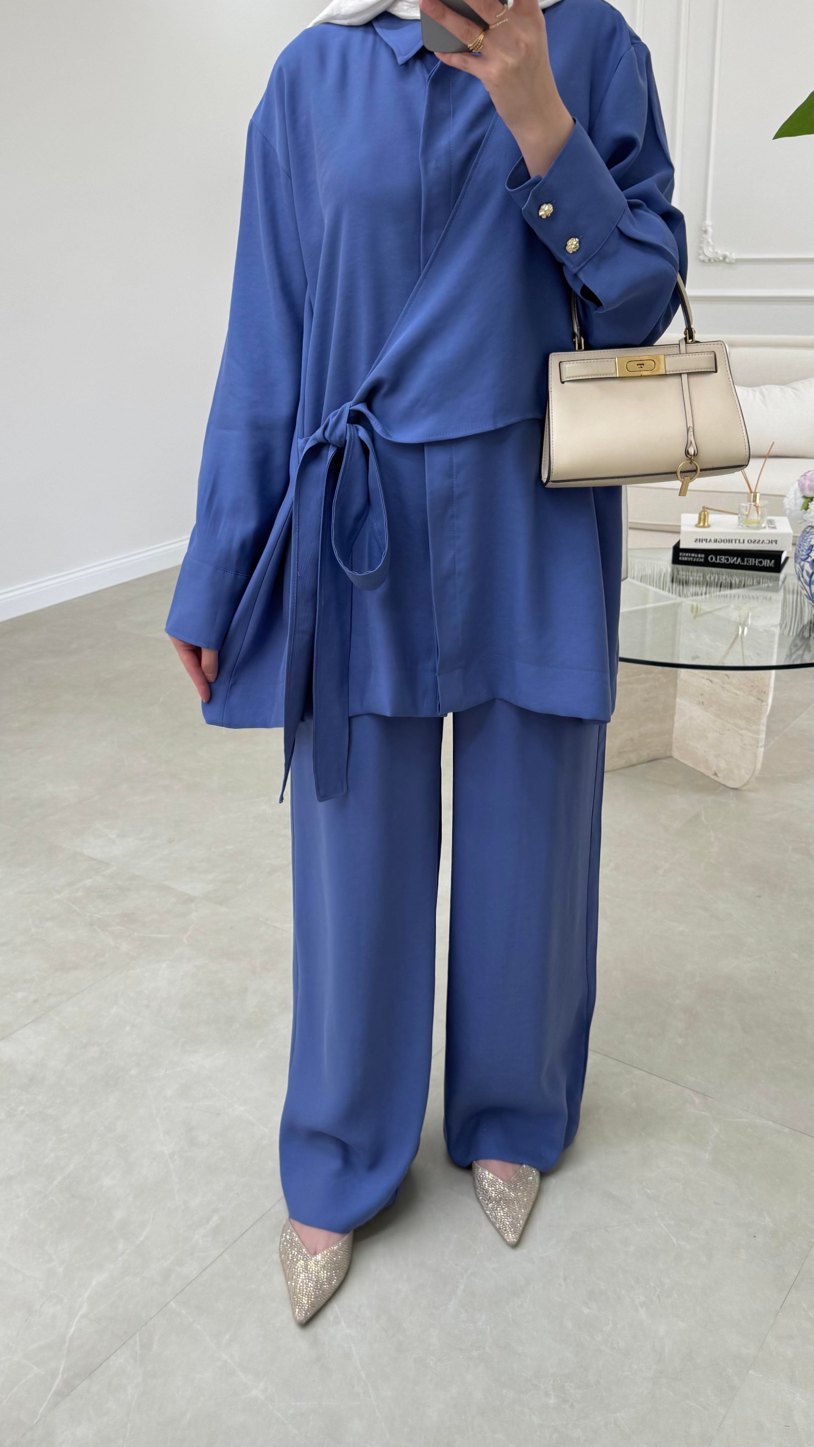 Risa Bağlamalı Takım İndigo