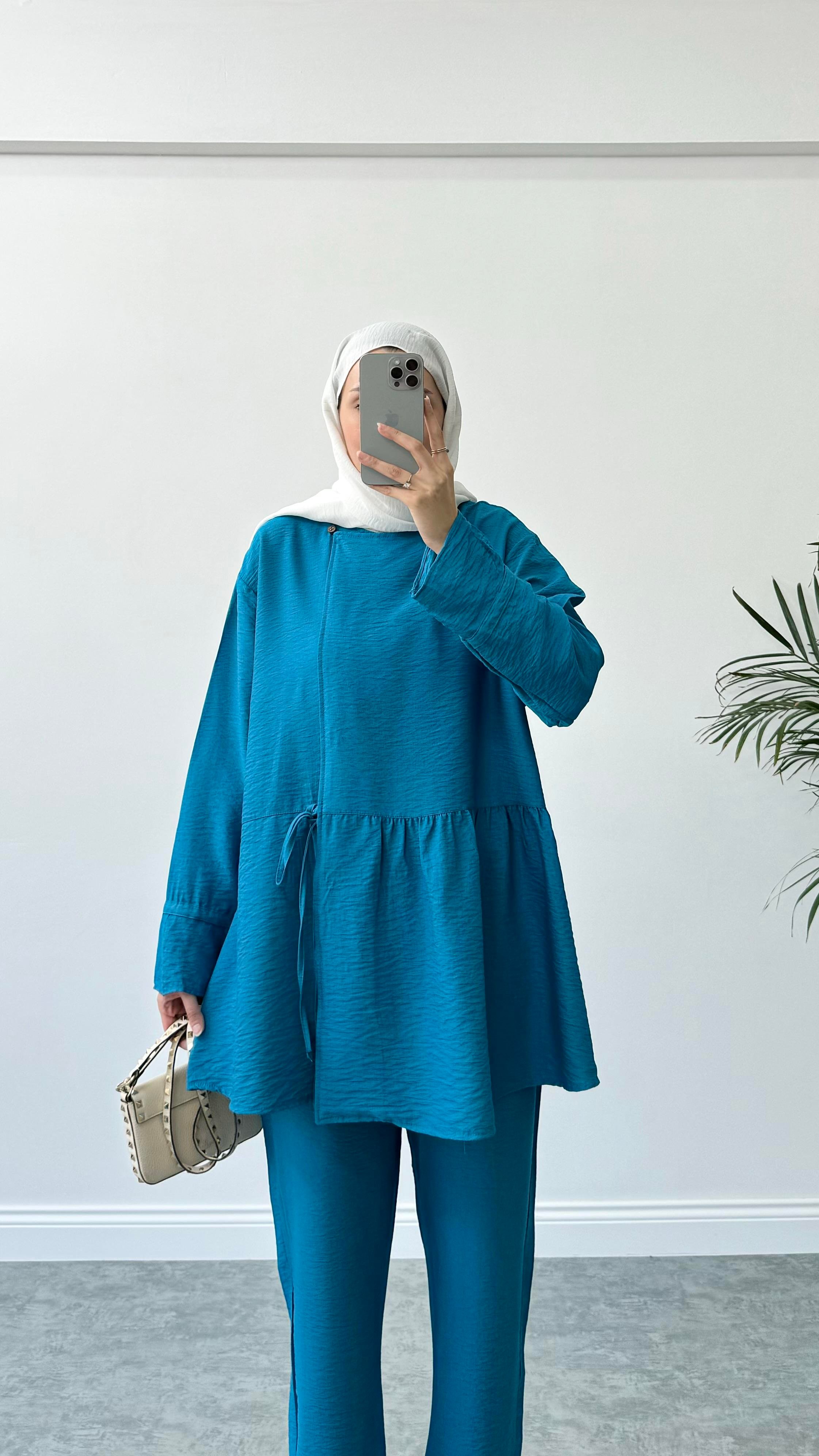 Royal Kimono Takım Mavi
