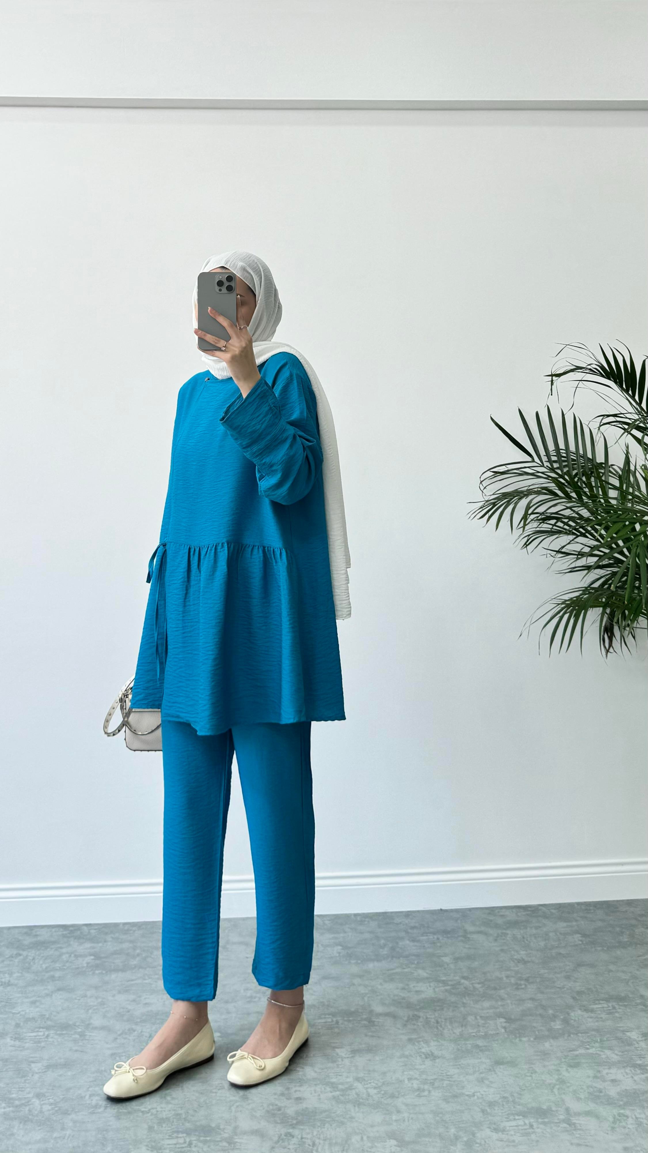 Royal Kimono Takım Mavi