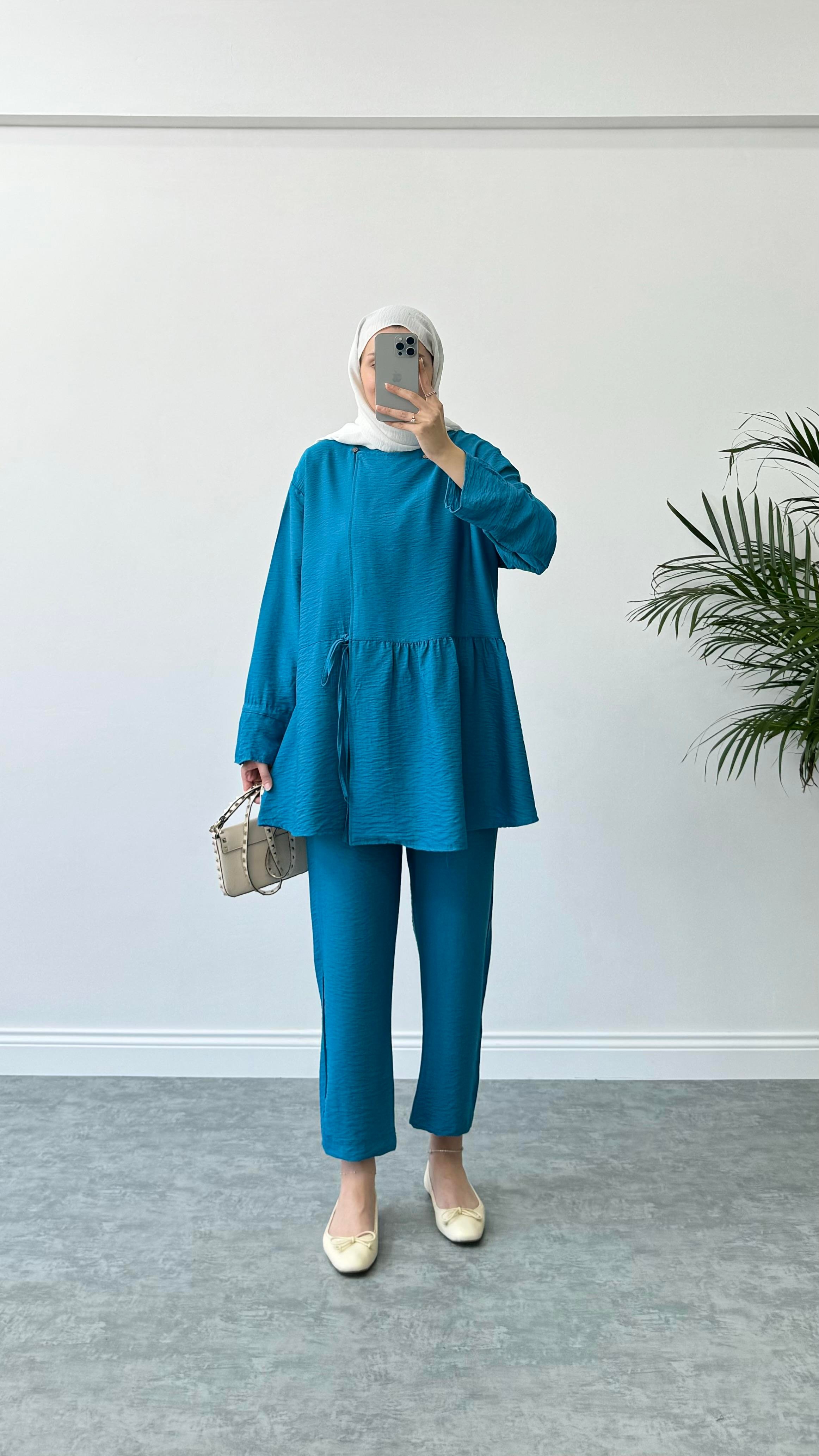 Royal Kimono Takım Mavi