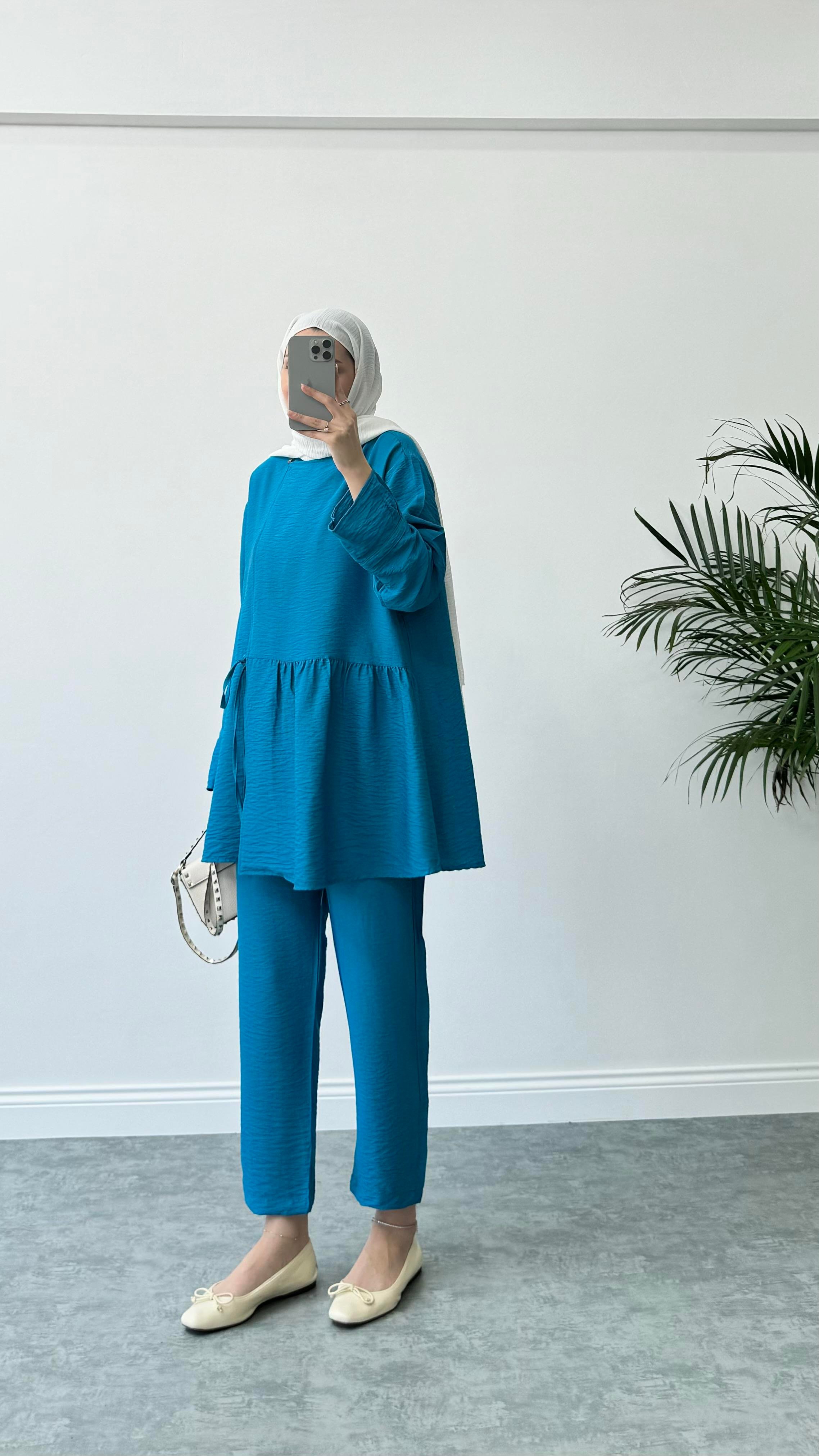 Royal Kimono Takım Mavi