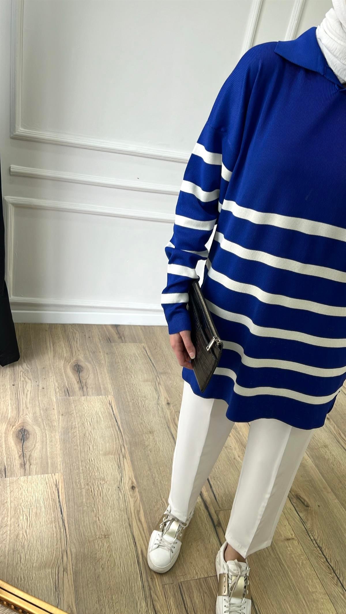 Saks - Çizgili Merserize Tunik