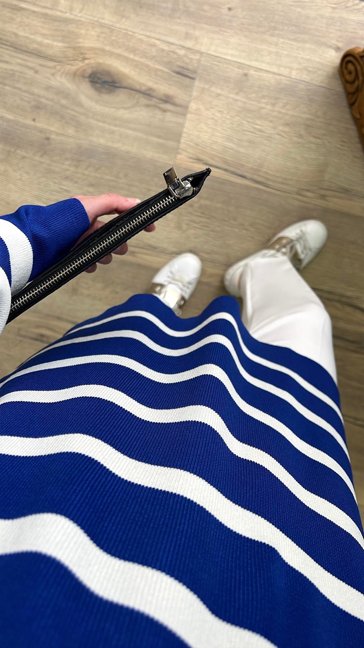 Saks - Çizgili Merserize Tunik