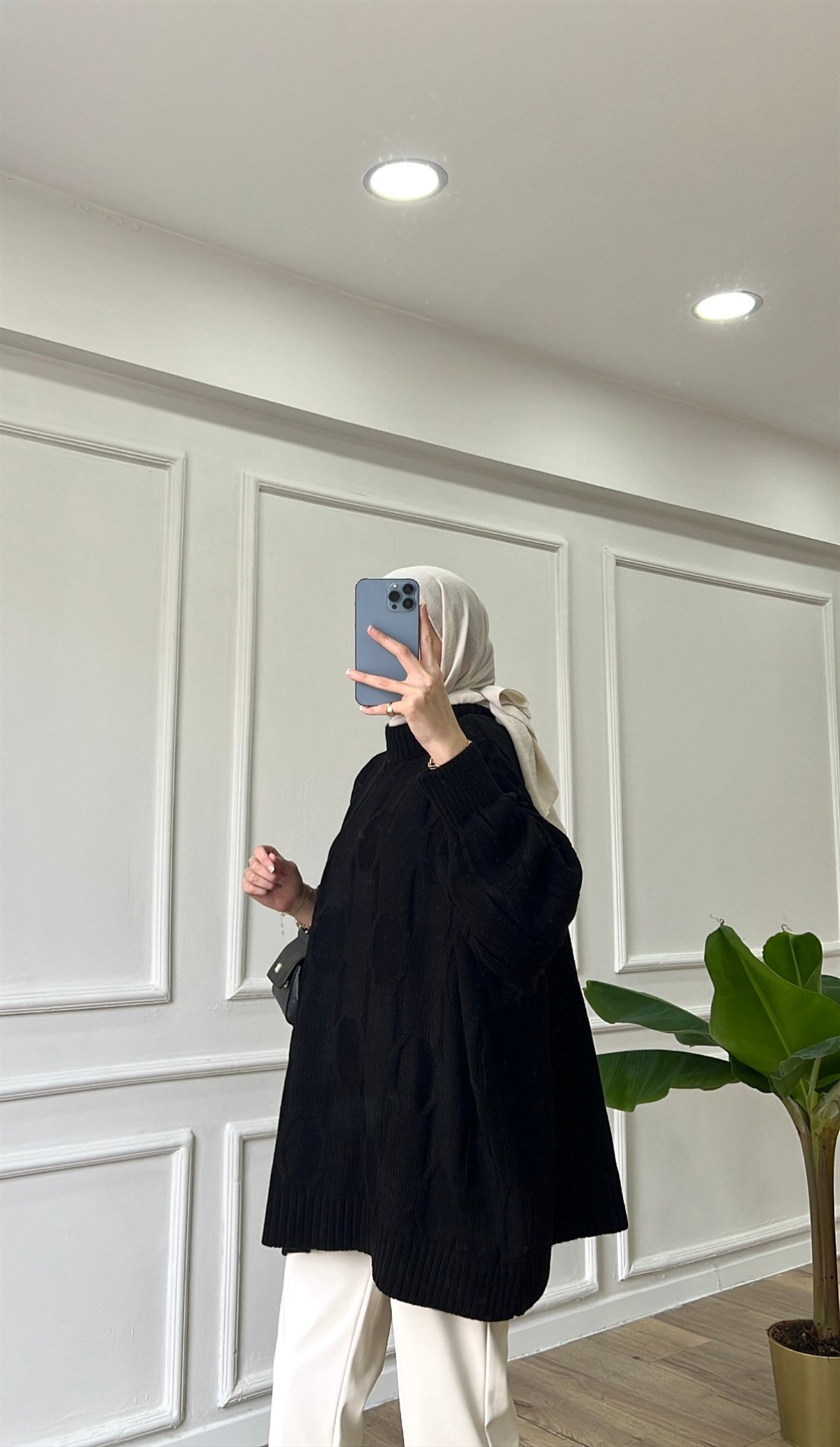 Siyah - Oversize Triko