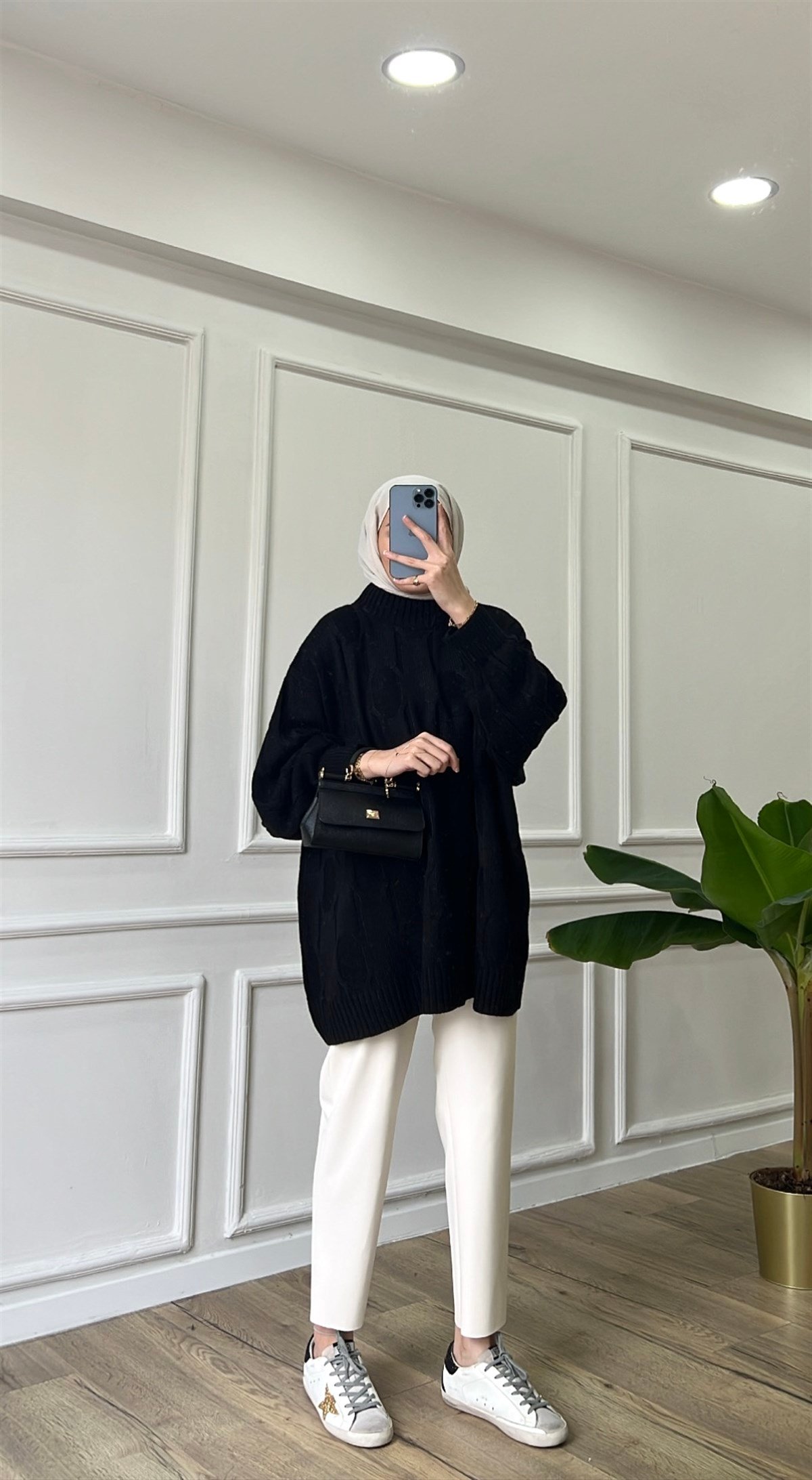 Siyah - Oversize Triko