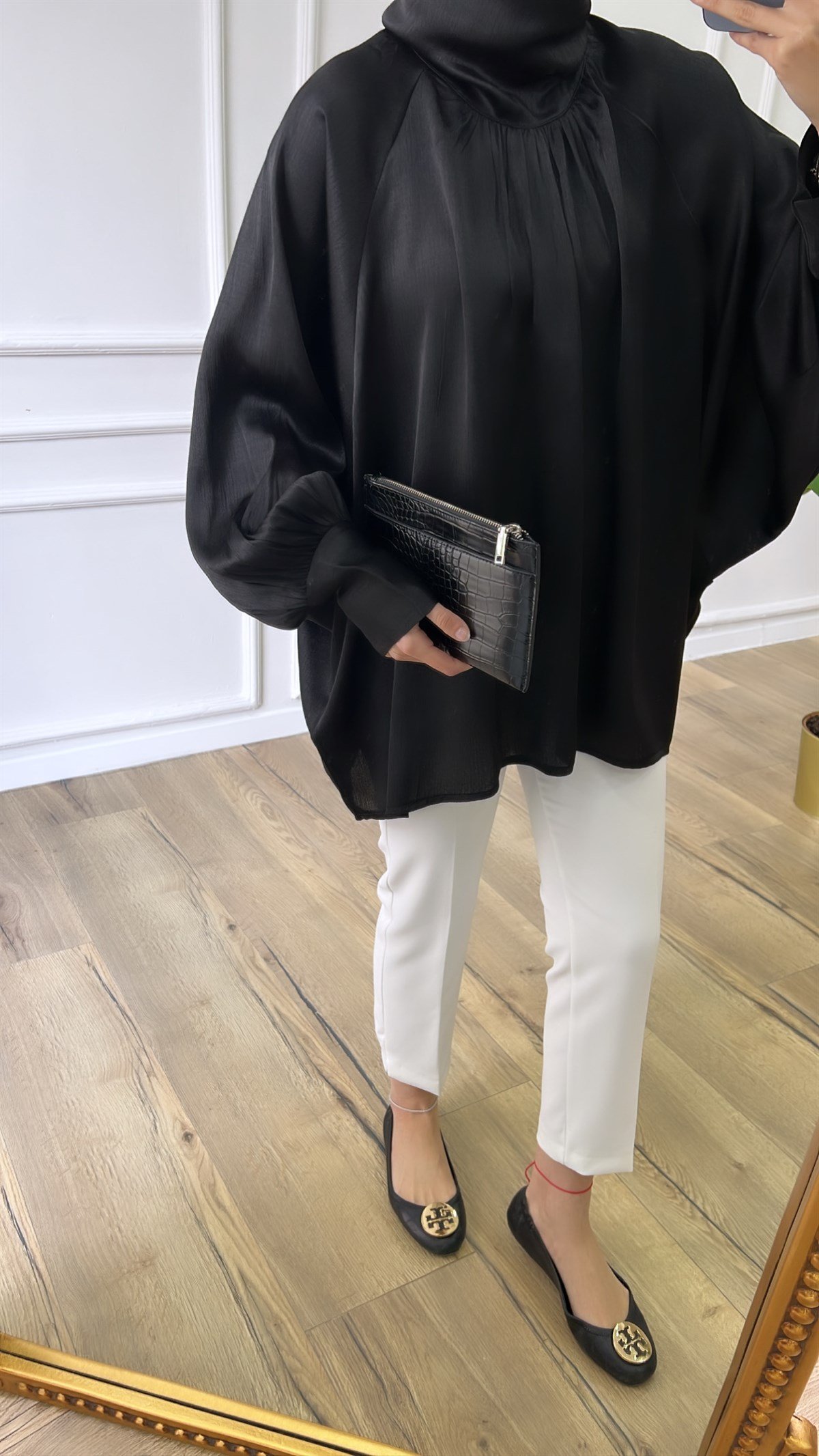 Siyah - Saten Tunik