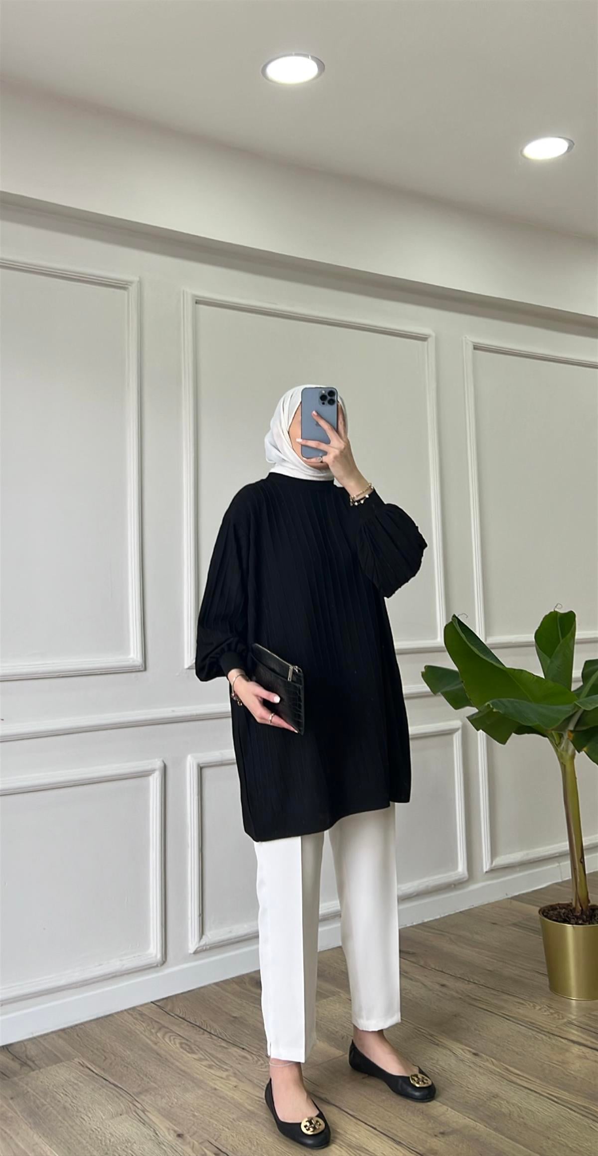 Siyah - Soft Merserize Tunik