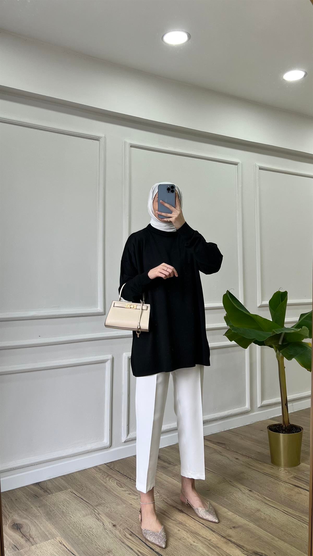 Siyah- Vera Merserize Tunik