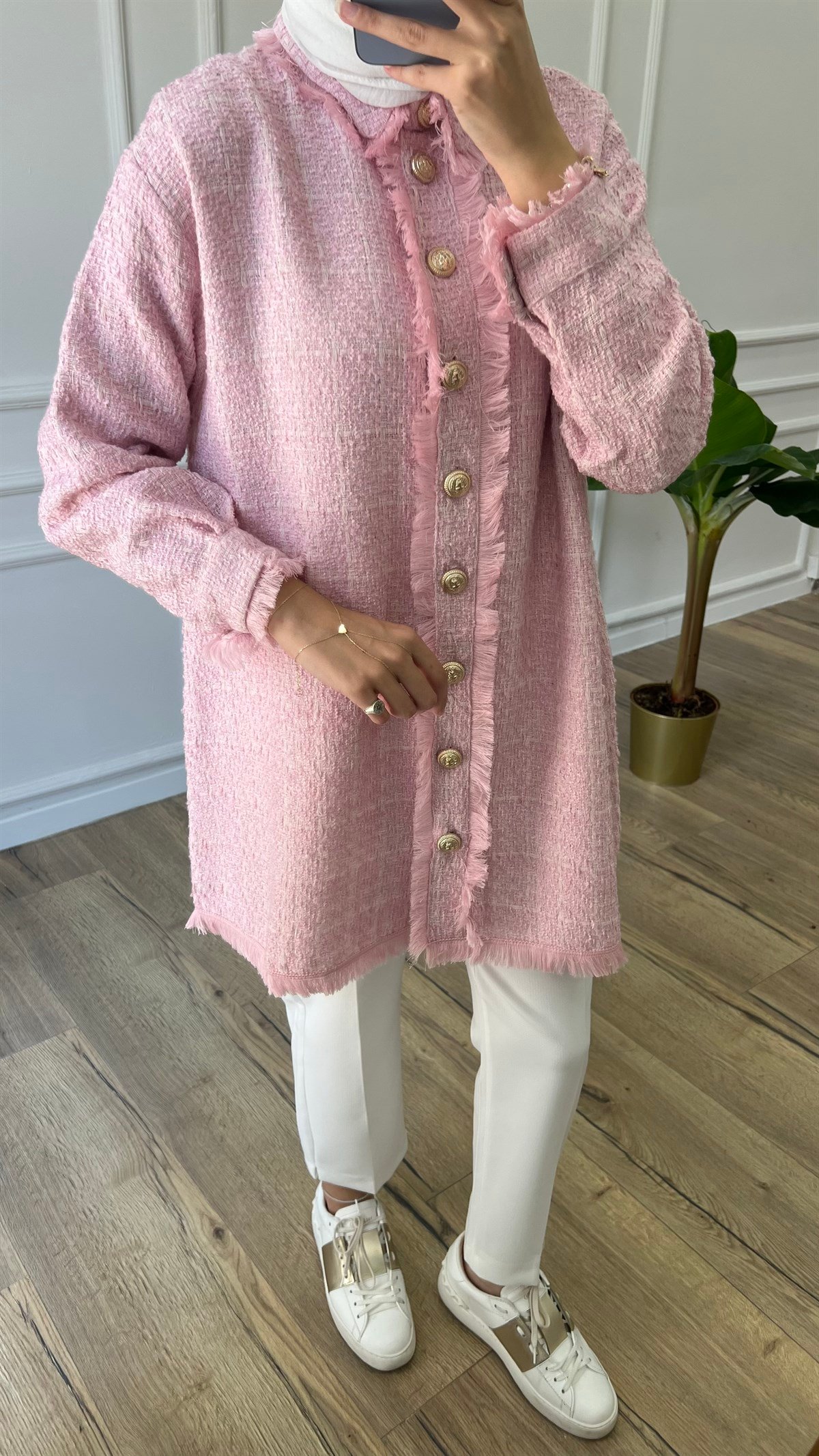 Tüvit Ceket - Pudra