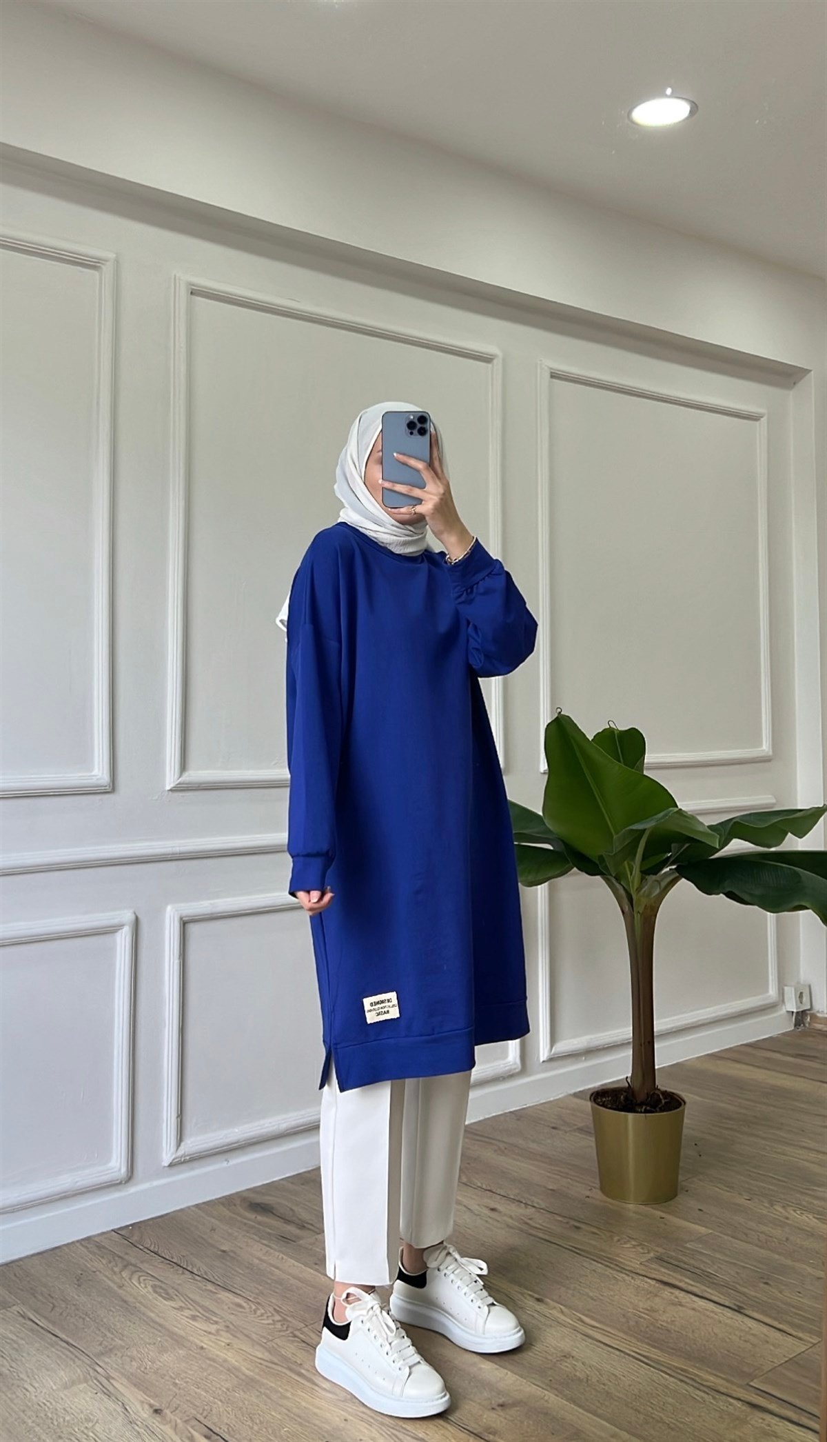 Uzun Basic Sweatshirt - Saks