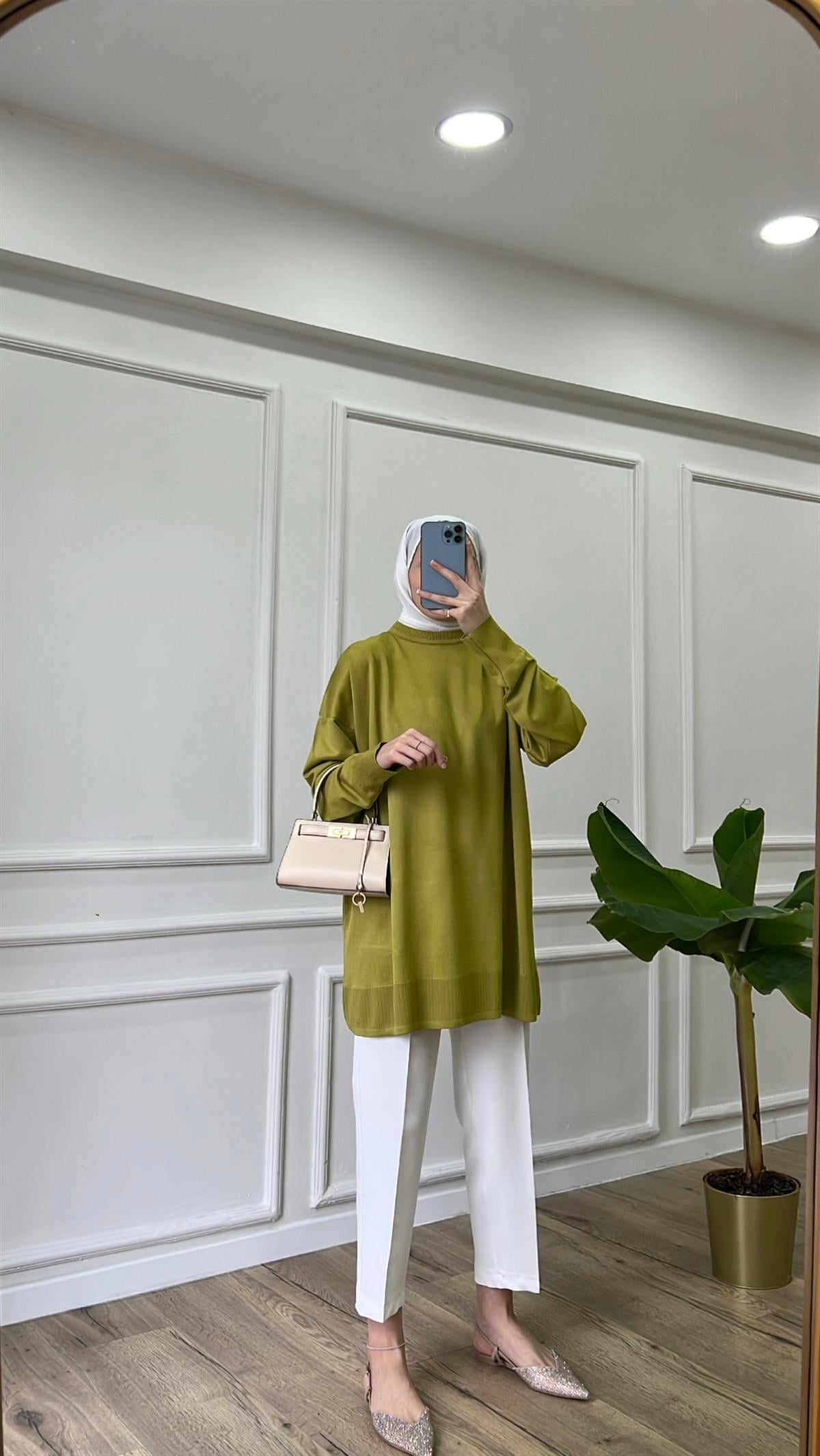 Yağ Yeşili - Vera Merserize Tunik