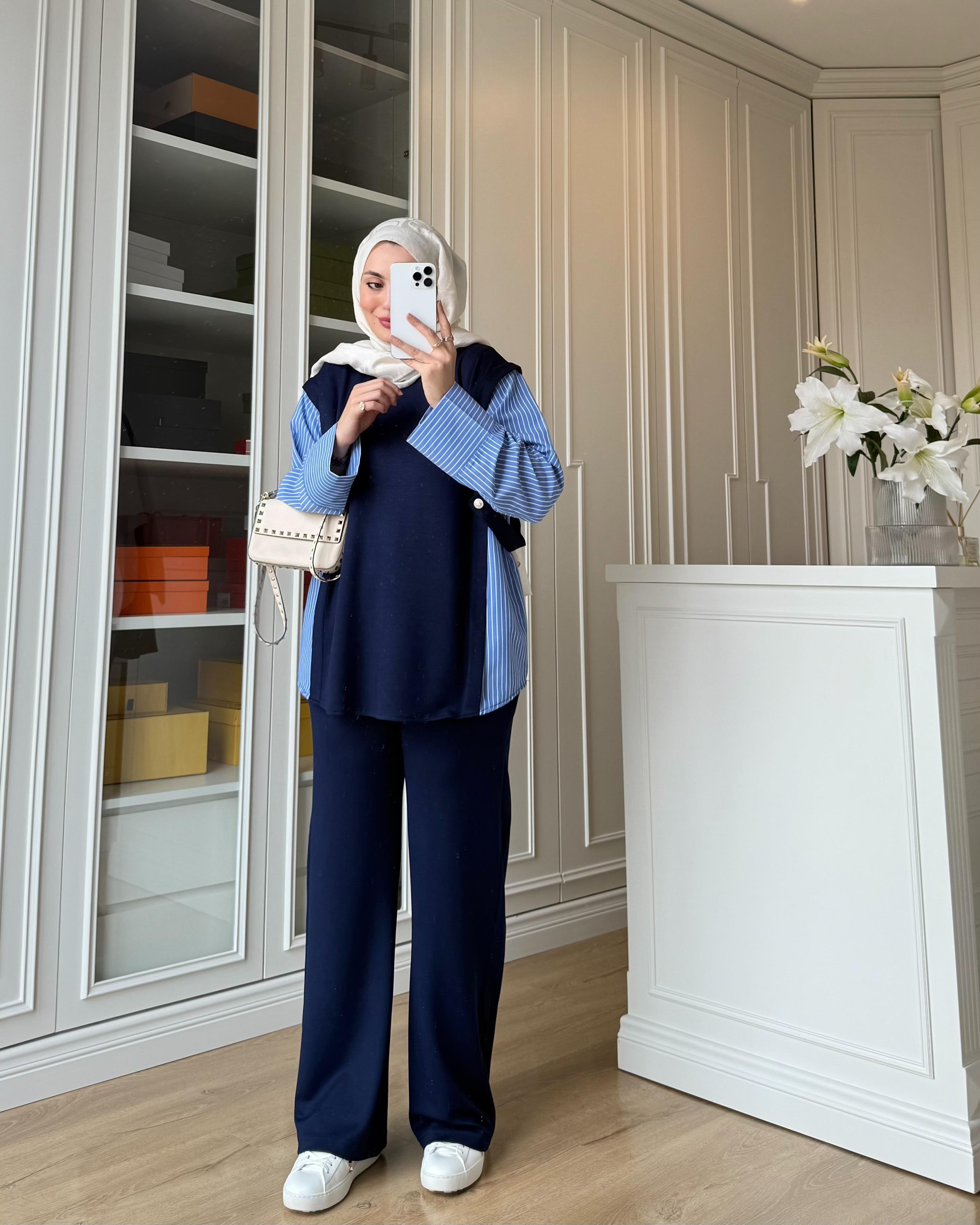 Yandan Düğmeli Oysh Takım Lacivert