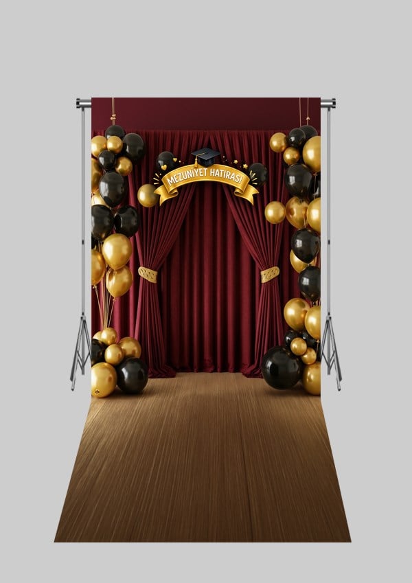 2X4 MT Mezuniyet- Okul - Kütüphane Temalı 19 Üç Boyutlu Kumaş Fotoğraf Fonları - Fabric Photography Backdrop 