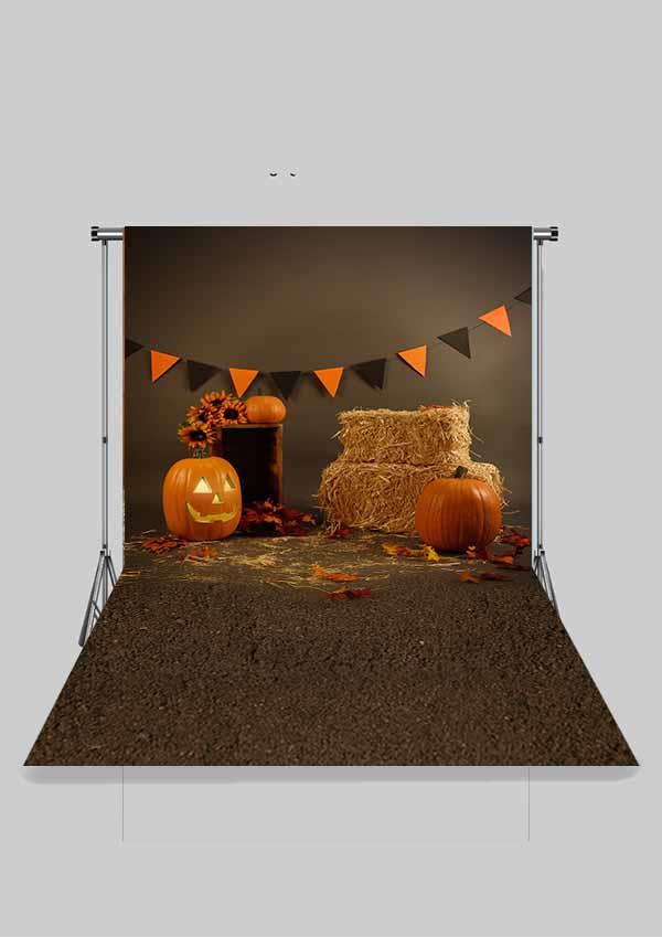 Cadılar Bayramı Balkabaklı Halloween Çocuk Kumaş Fotoğraf Fonu( 2X2,5 MT)