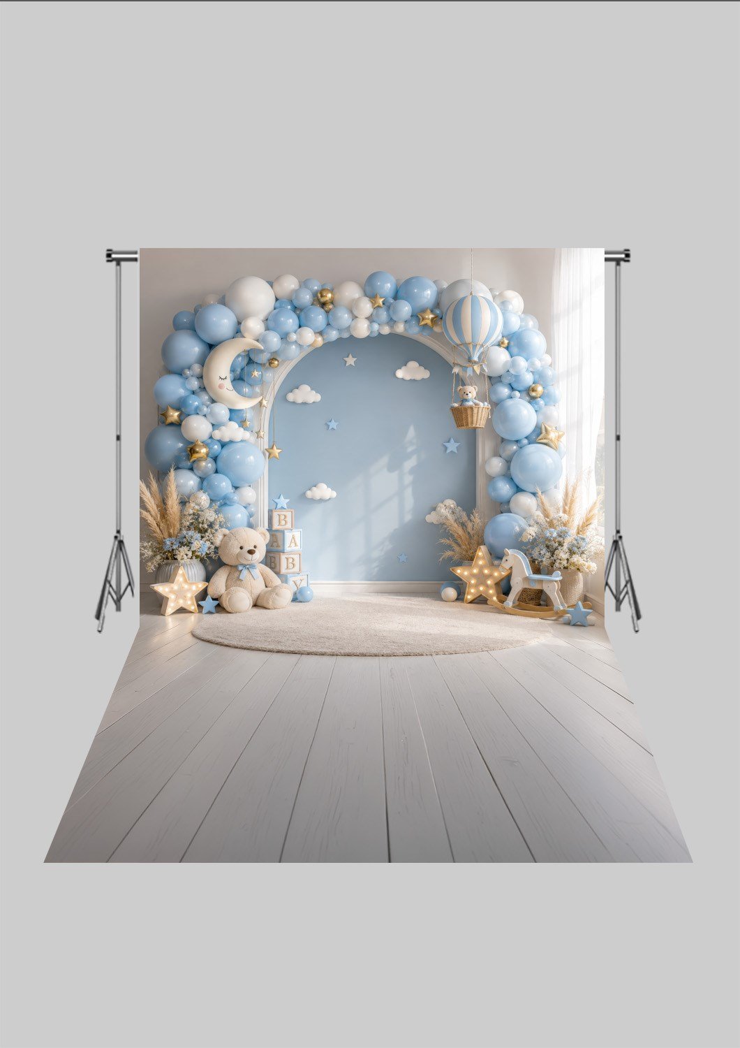 Çocuk Odası Temalı - Ayıcıklar - Üç Boyutlu Çocuk Kumaş Fotoğraf Fonu - Fabric Photography Backdrop ( 2X2,5 MT)