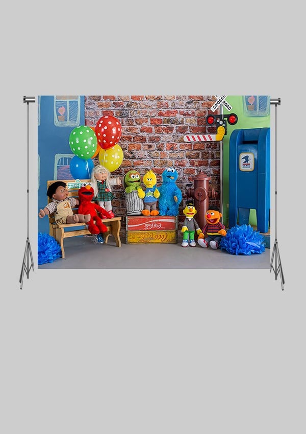 KATLANIR KIRIŞMAZ KUMAŞ - 2 EN 1.5 MT BOY - Susam Sokağı ve Kurabiye Canavarı - FABRIC BACKDROP - Stüdyo Fonu