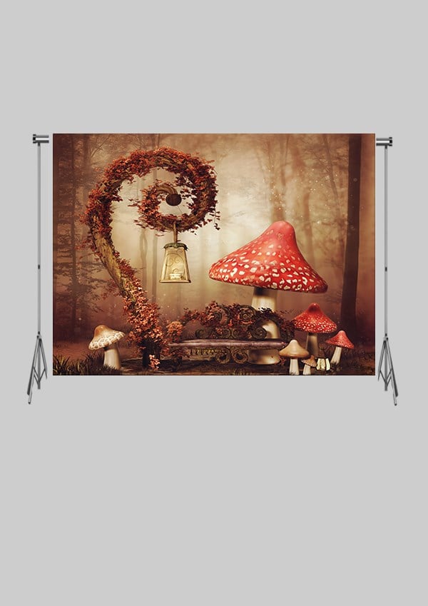 KATLANIR KIRIŞMAZ KUMAŞ - 2 EN 1.5 MT BOY - Mantar Bank ve Orman - FABRIC BACKDROP - Stüdyo Fonu