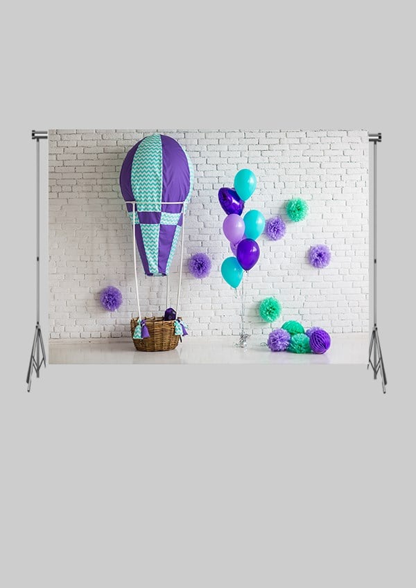 KATLANIR KIRIŞMAZ KUMAŞ - 2 EN 1.5 MT BOY - Uçan Balon ve Hava Balonu Seyehat - FABRIC BACKDROP - Stüdyo Fonu