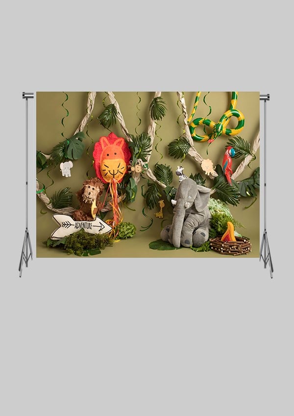 KATLANIR KIRIŞMAZ KUMAŞ - 2 EN 1.5 MT BOY - Jungle -  FABRIC BACKDROP - Stüdyo Fonu