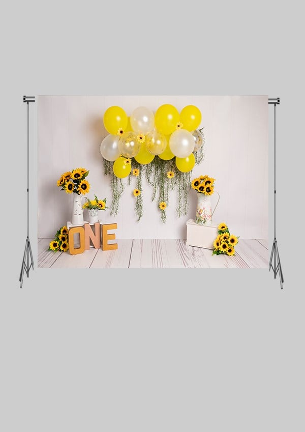 KATLANIR KIRIŞMAZ KUMAŞ - 2 EN 1.5 MT BOY - Günebakan Süslemeleri Bahar Ayçiçeği  -  FABRIC BACKDROP - Stüdyo Fonu