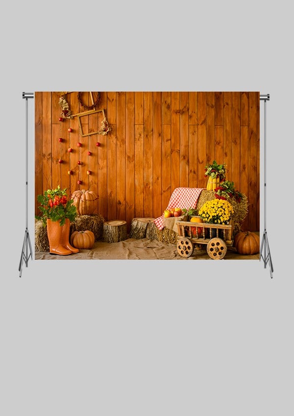 KATLANIR KIRIŞMAZ KUMAŞ - 2 EN 1.5 MT BOY - Balkabağı Çiftlik   - FABRIC BACKDROP - Stüdyo Fonu