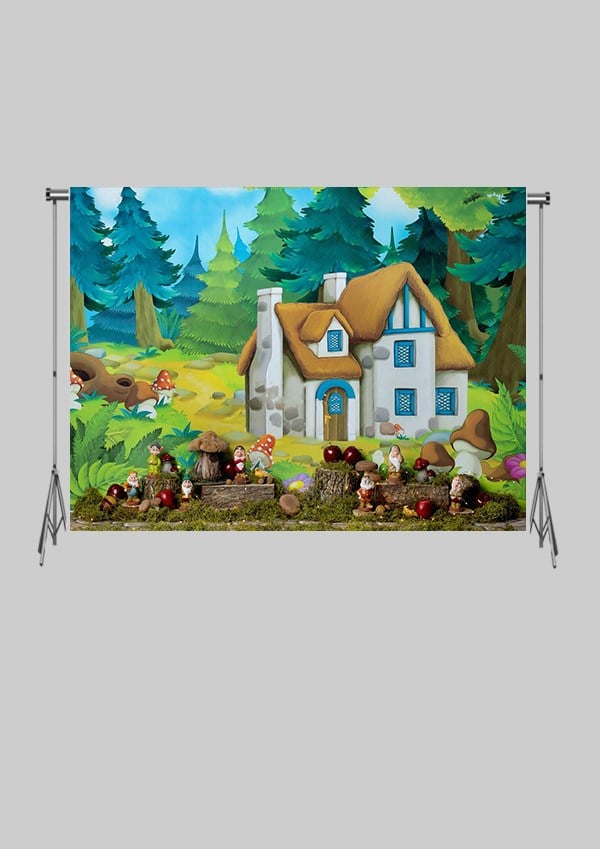 KATLANIR KIRIŞMAZ KUMAŞ - 2 EN 1.5 MT BOY - Pastel Kuruboya Mantar Ev   - FABRIC BACKDROP - Stüdyo Fonu