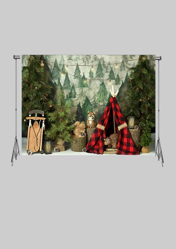 KATLANIR KIRIŞMAZ KUMAŞ - 2 EN 1.5 MT BOY - Çocuk Fonu - Doğa ve Kamp Çadırı  - FABRIC BACKDROP - Stüdyo Fonu