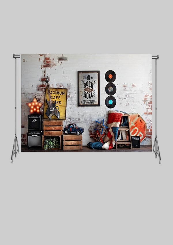 KATLANIR KIRIŞMAZ KUMAŞ - 2 EN 1.5 MT BOY -Müzik Odası Gitar Ritim ve Plaklar   - FABRIC BACKDROP - Stüdyo Fonu
