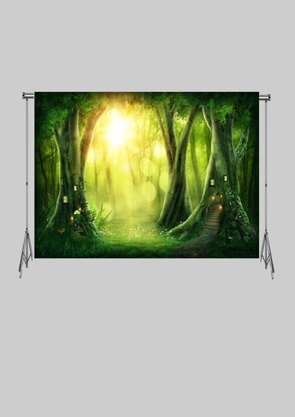 KATLANIR KIRIŞMAZ KUMAŞ - 2 EN 1.5 MT BOY - Orman Tarzan Ağaç Kovuğu 2 - FABRIC BACKDROP - Stüdyo Fonu